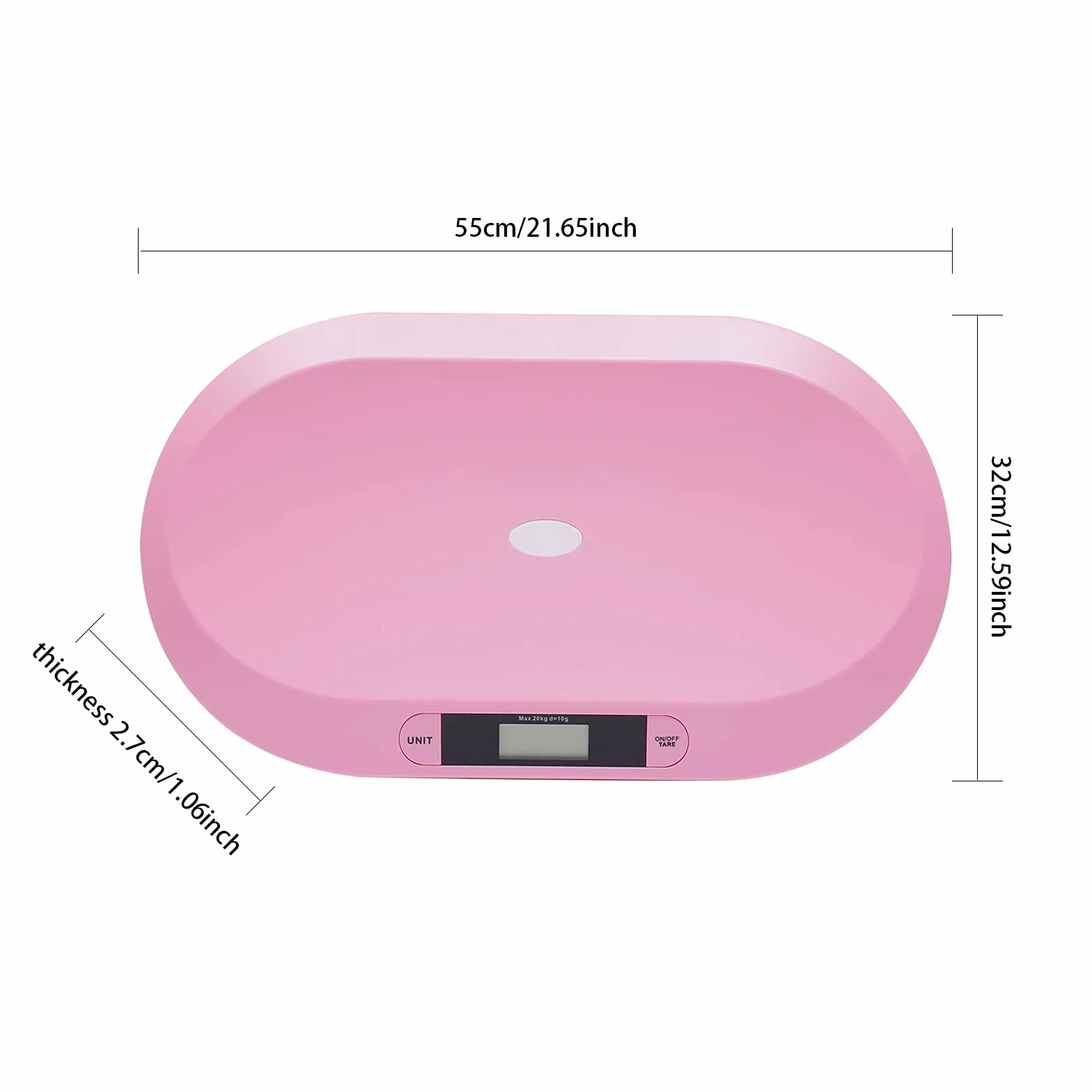 Báscula digital para bebé 20 kg pantalla LCD rosa pesa animales multiusos