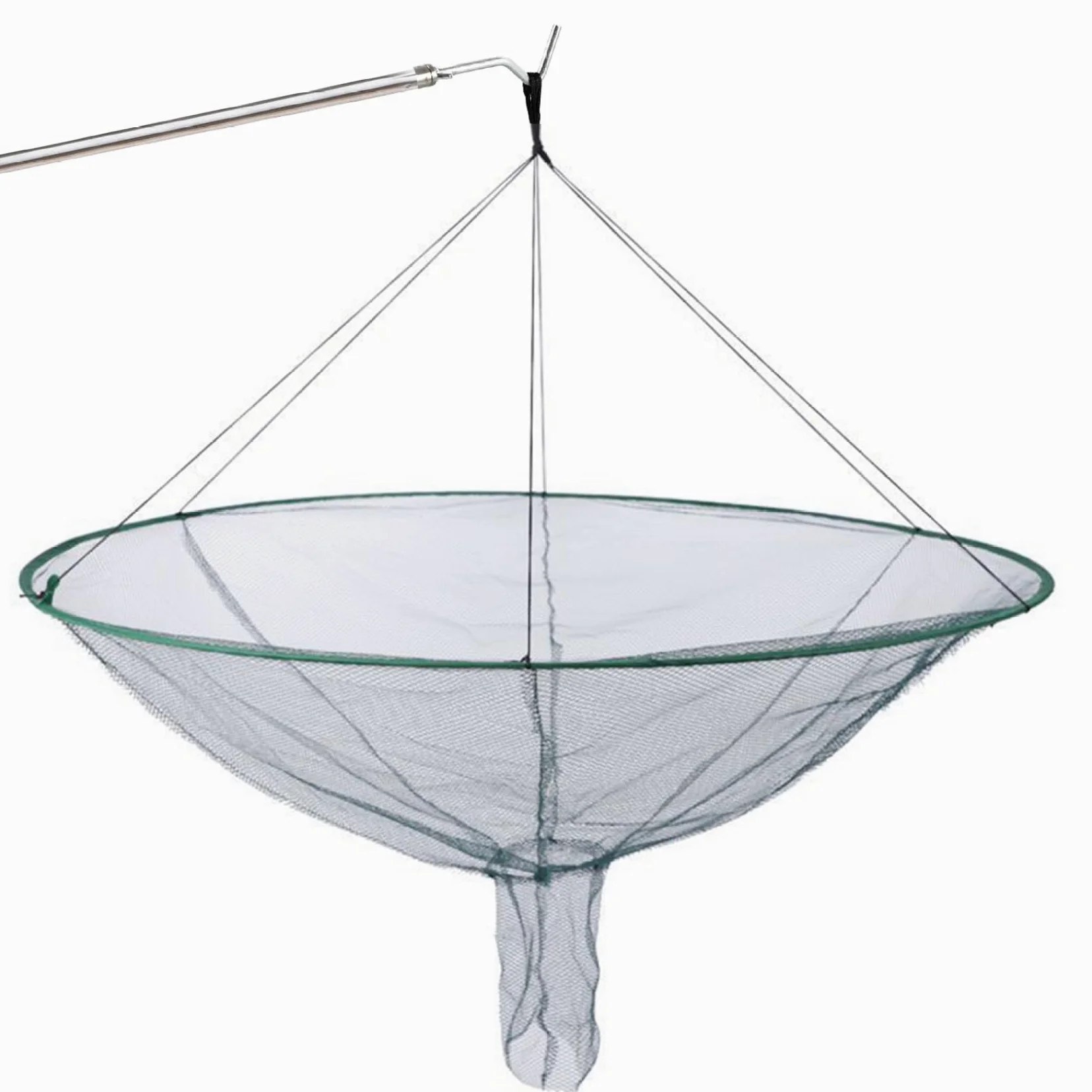 Red de pesca plegable, estructura de doble línea para pesca en muelle, apertura de liberación de peces anudable, ideal para la captura de camarones y cangrejos