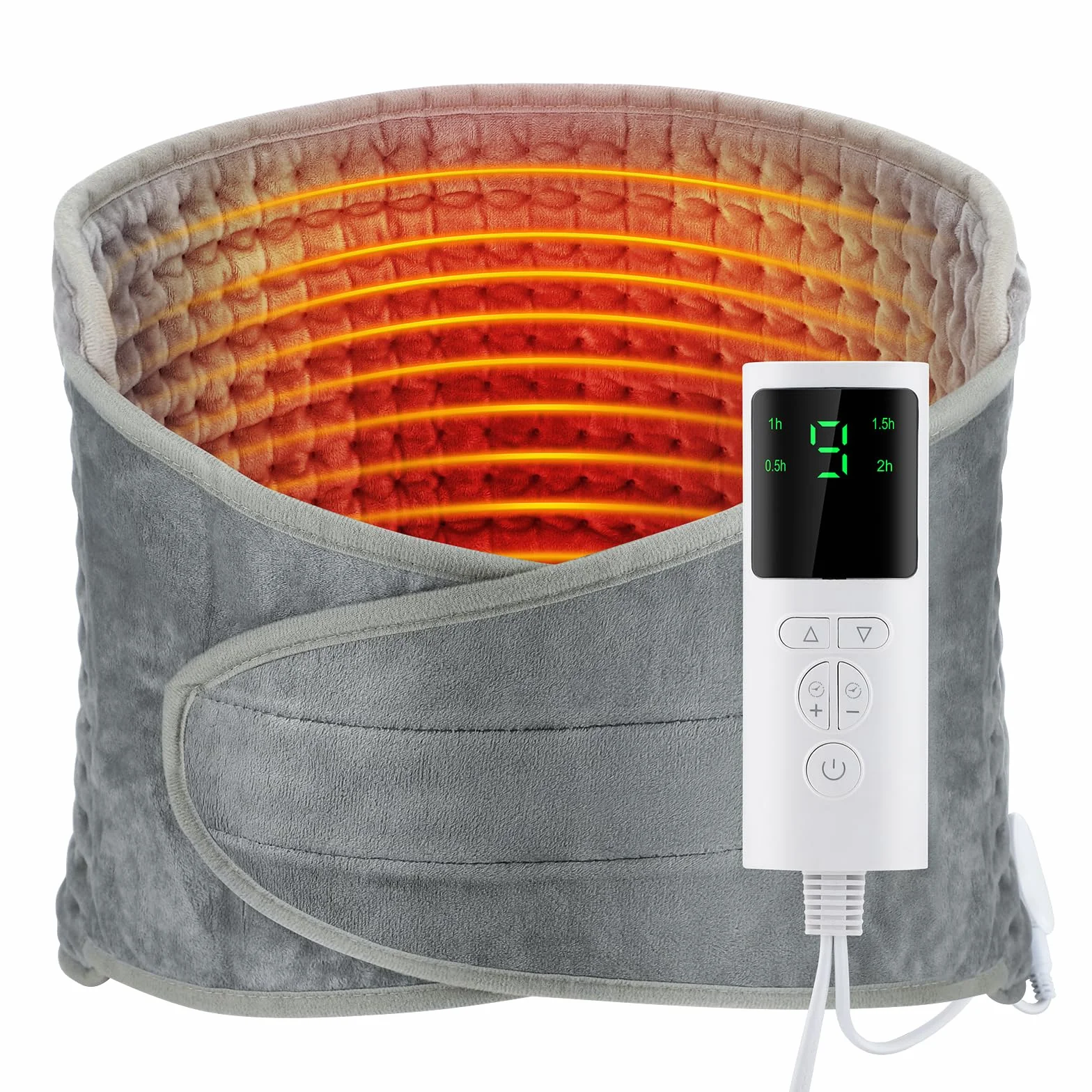 Almohadilla Térmica Eléctrica 9 Niveles Calefacción 4 Temporizadores Calentamiento Rápido 30x126cm