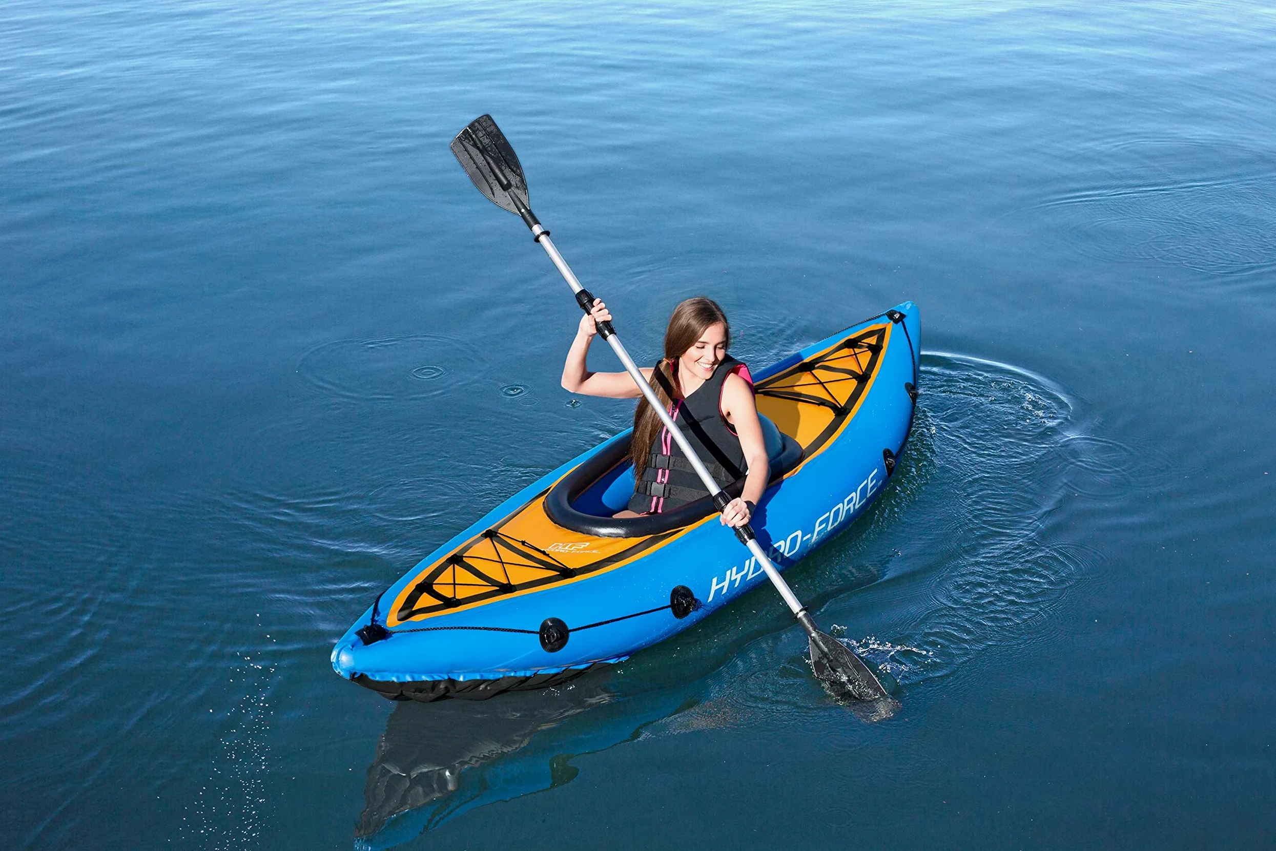 Bestway 65115 - Kayak Hinchable Hydro-Force Cove Champion 275x81 cm Individual con Remo y Bomba