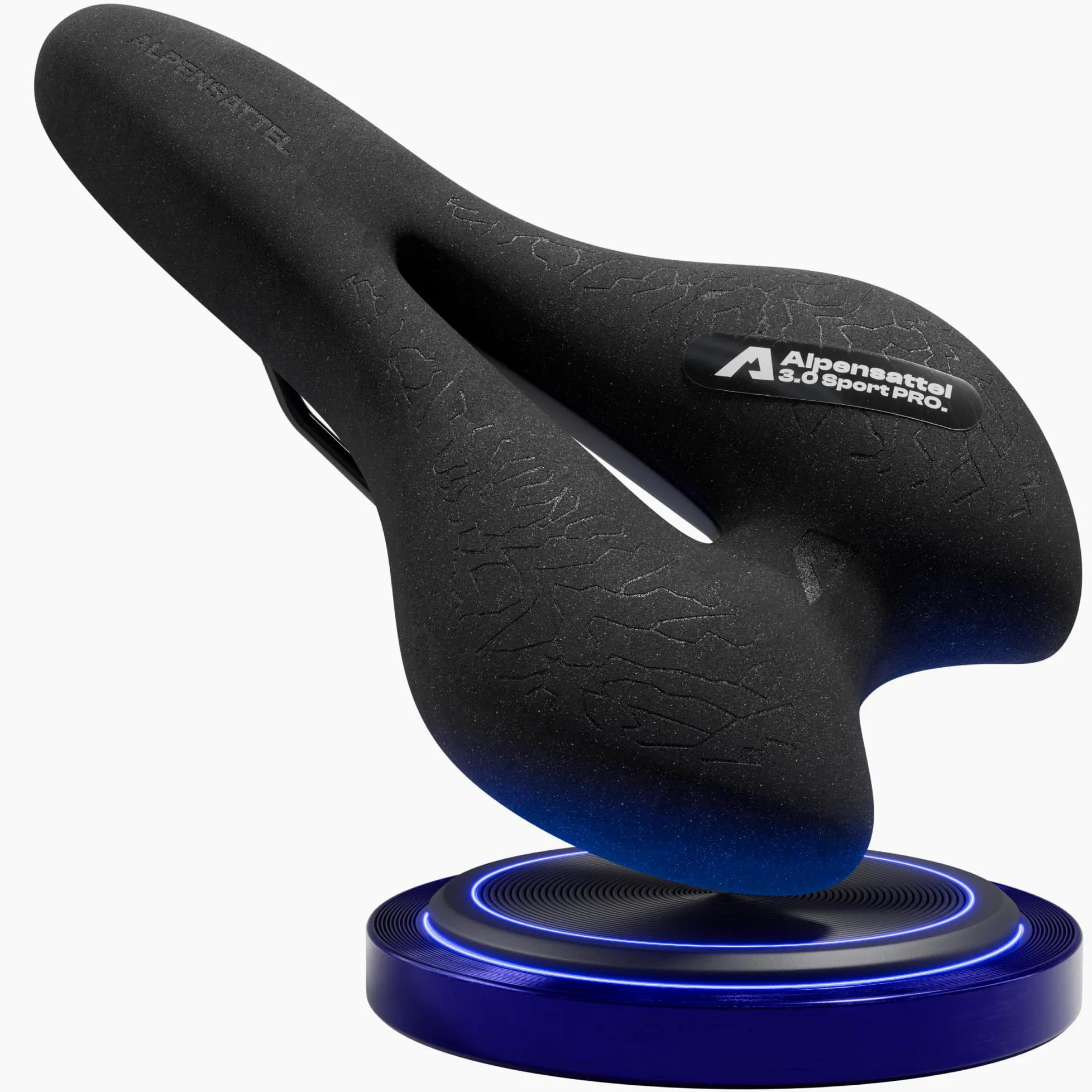 ALPENSATTEL® Sillín de bicicleta ergonómico [espuma viscoelástica 3D] – Sillín para hombre y mujer – Material transpirable para una distribución ideal de la presión – Soporte universal para cada rueda