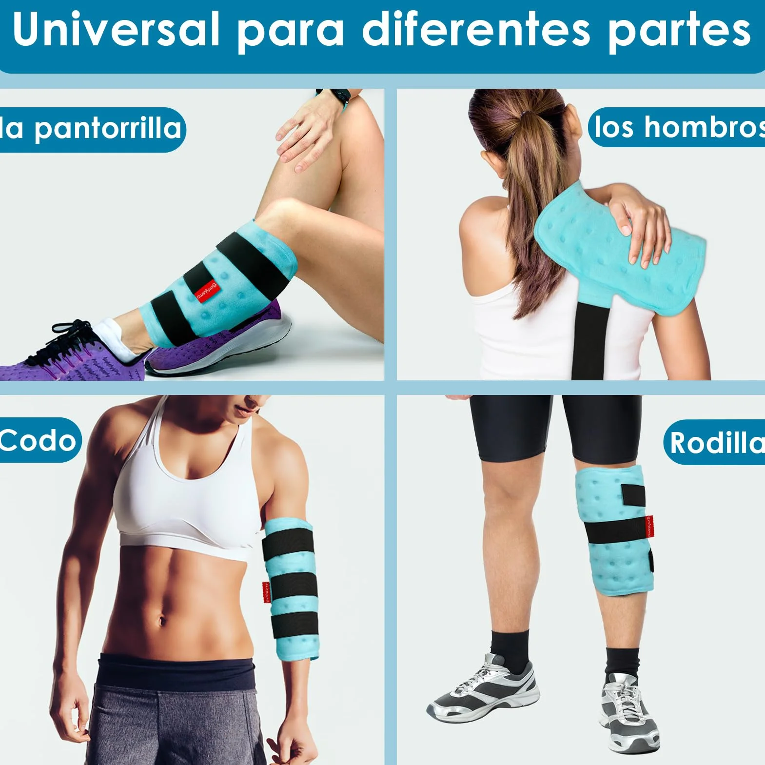 Comfytemp Bolsas de Hielo para Pantorrillas Reutilizables 30x30cm Terapia Frío Caliente Dolor Tendinitis