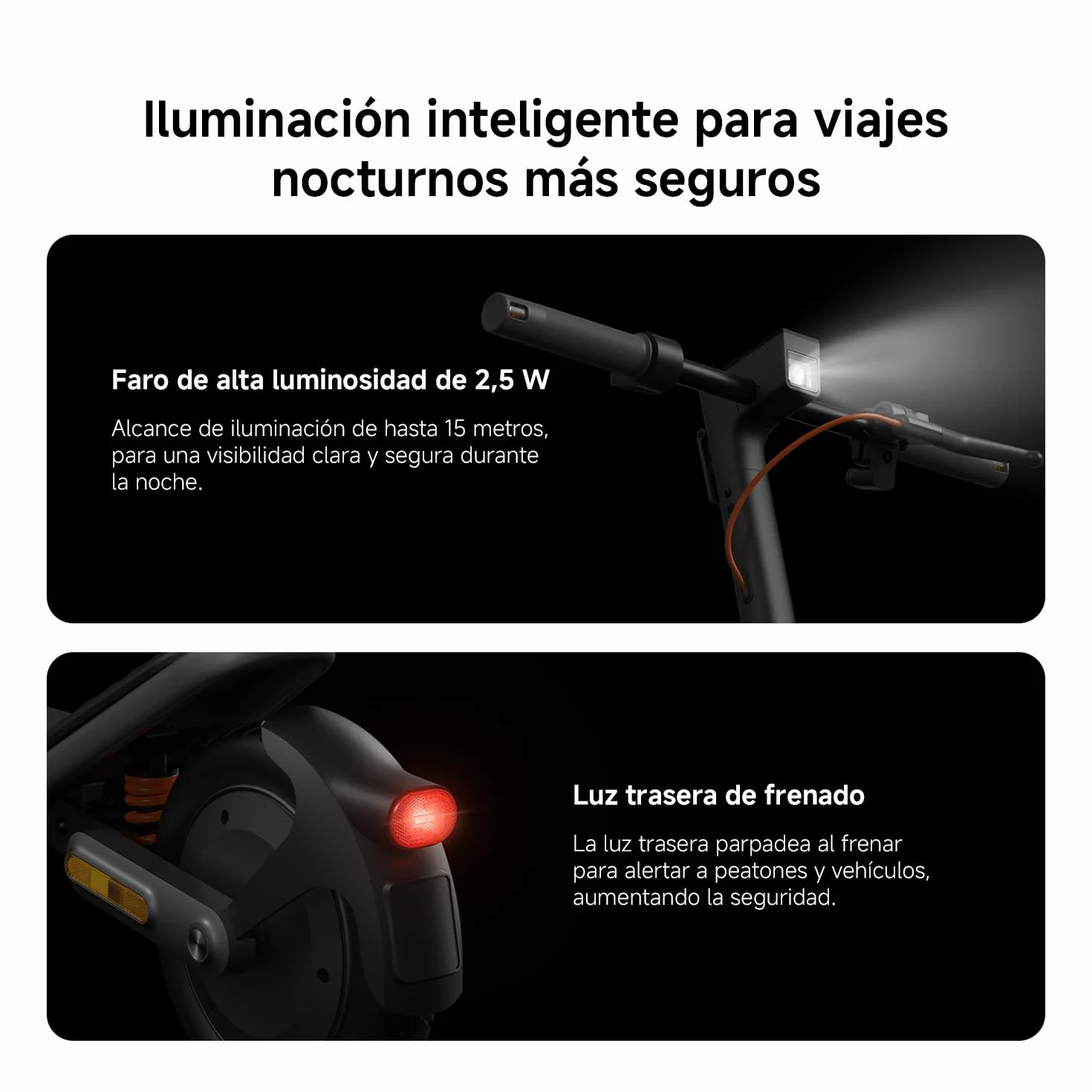 Xiaomi Patinete Eléctrico Serie 6 Homologado DGT 25 km/h Autonomía 25-75 km Neumáticos Sin Cámara 10-12" Plegable Doble Freno