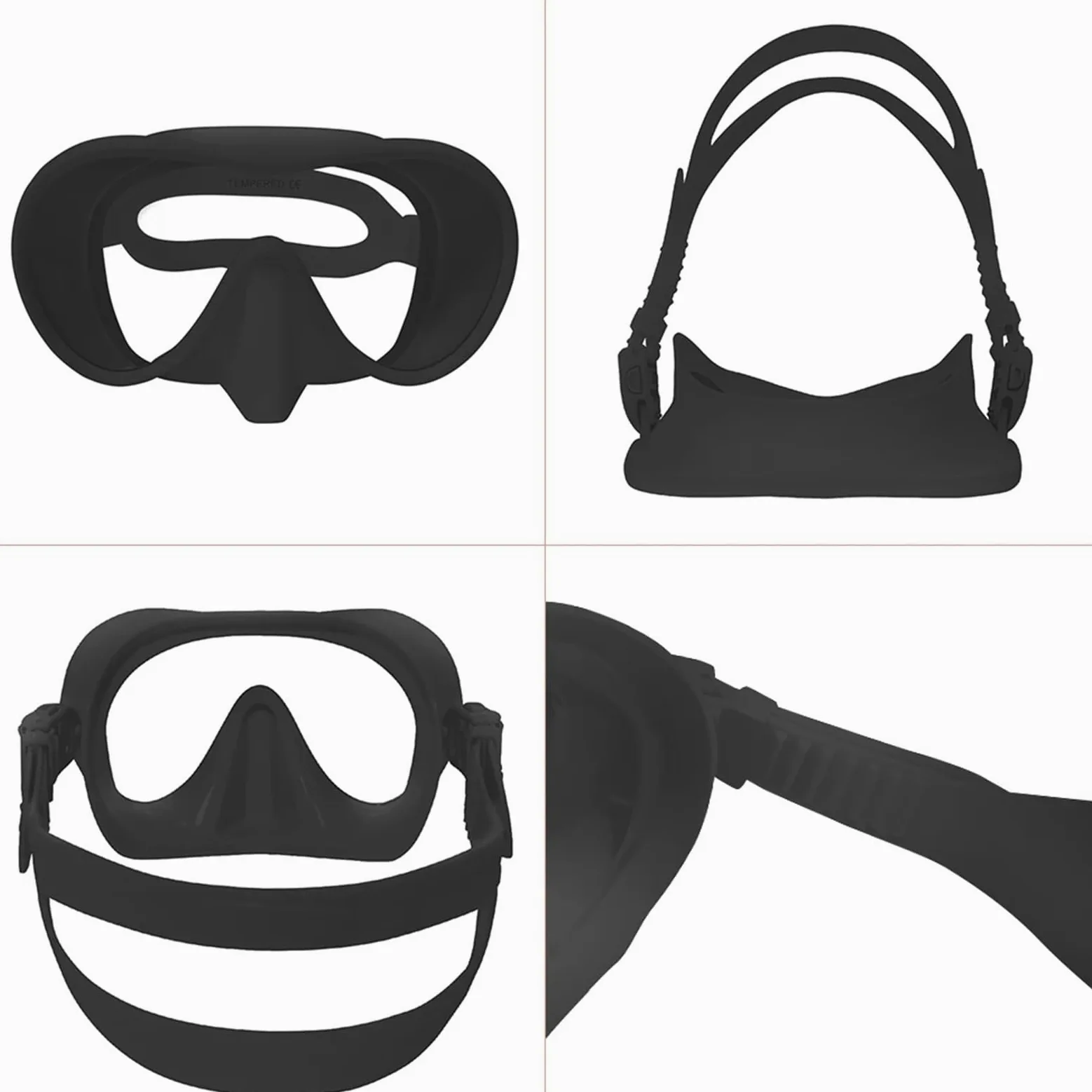 Buceo Máscara de Snorkel Espejo Facial antivaho para esnórquel de 180°, máscara de Buceo en Aguas Profundas, Gafas de Buceo con Tubo respiratorio(Pink)