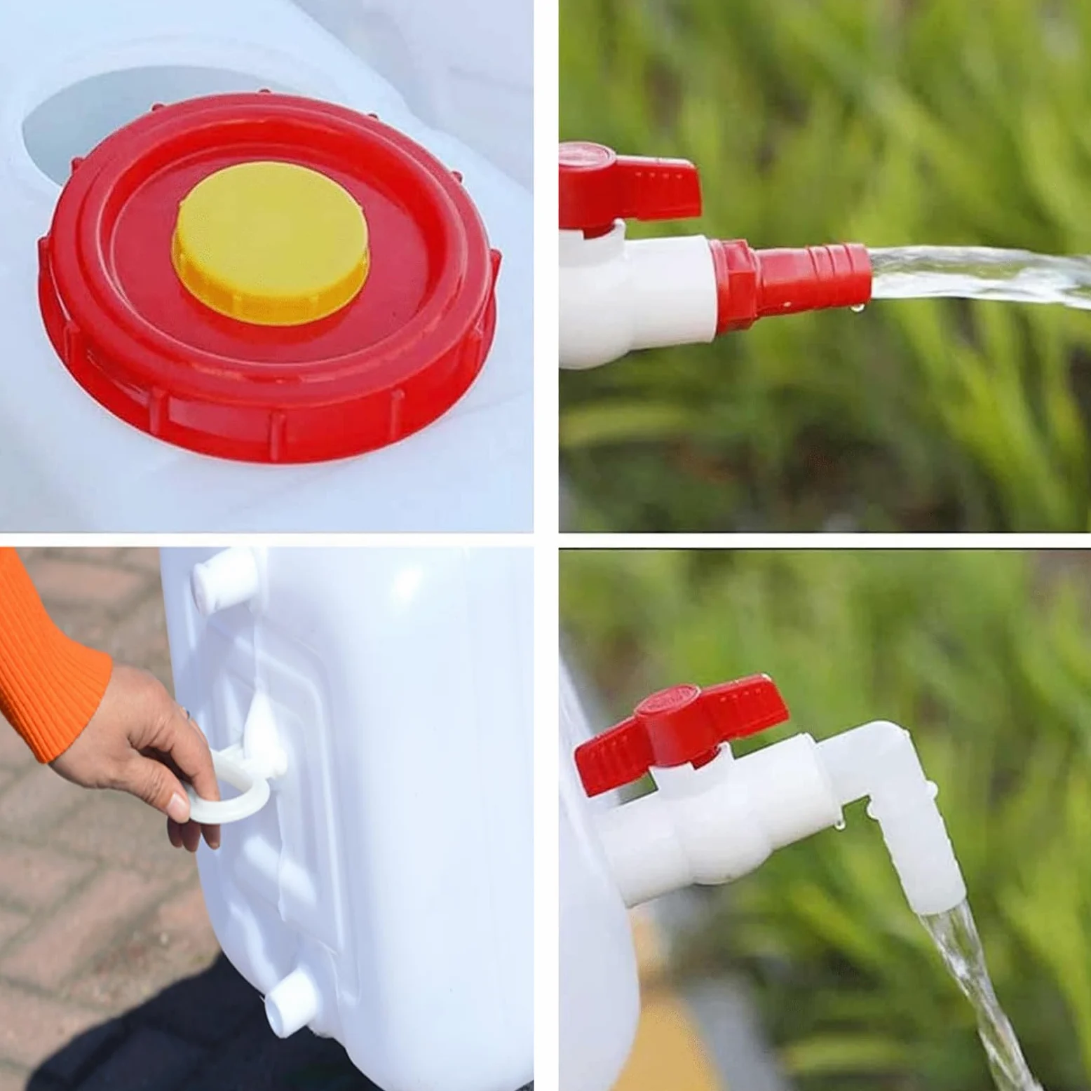 Depósito de agua portátil de 20 galones con espiga y manguera, contenedor de almacenamiento de agua para camping, RV, camión, preparación para emergencias (espesamiento)