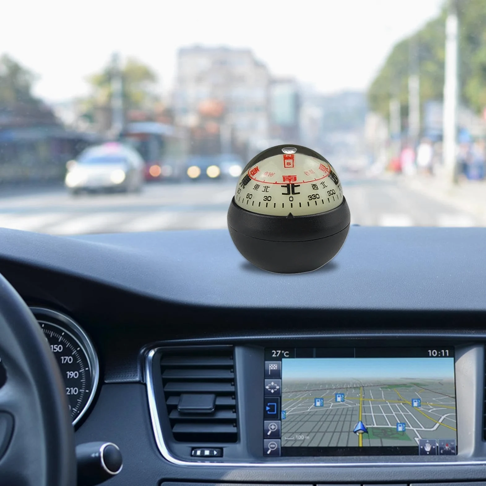Brújula Esférica para Salpicadero De Coche Doble con Diseño Luminoso | Brújula De Bola Para Salpicadero Para Coches Barcos Navegación Exterior Senderismo Orientación Encontrar