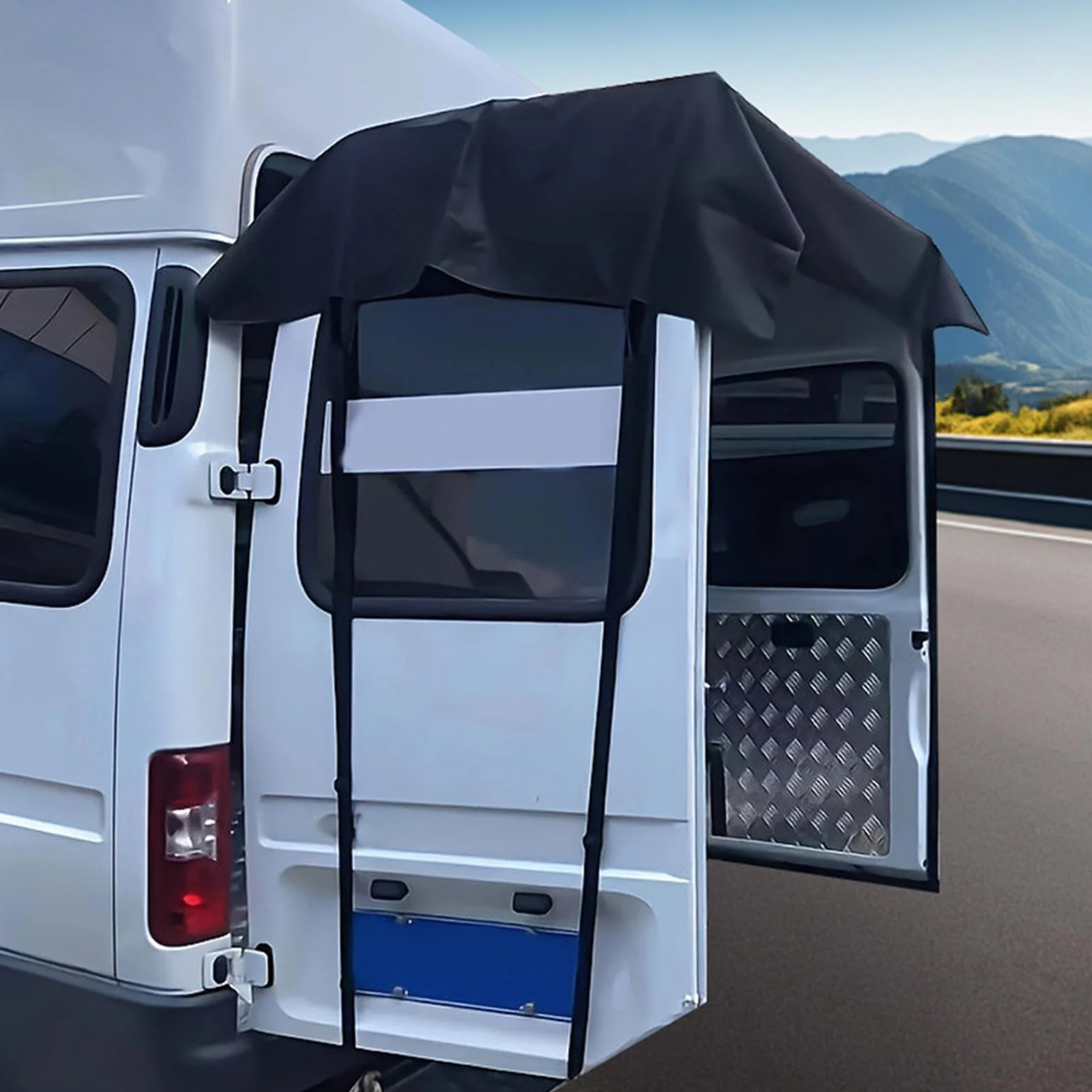 Toldo Trasero para Puerta De RV - Toldo De Sombra para Furgoneta,Protector Impermeable Trasero para Acampada Picnic Autocaravana Playa Exteriores