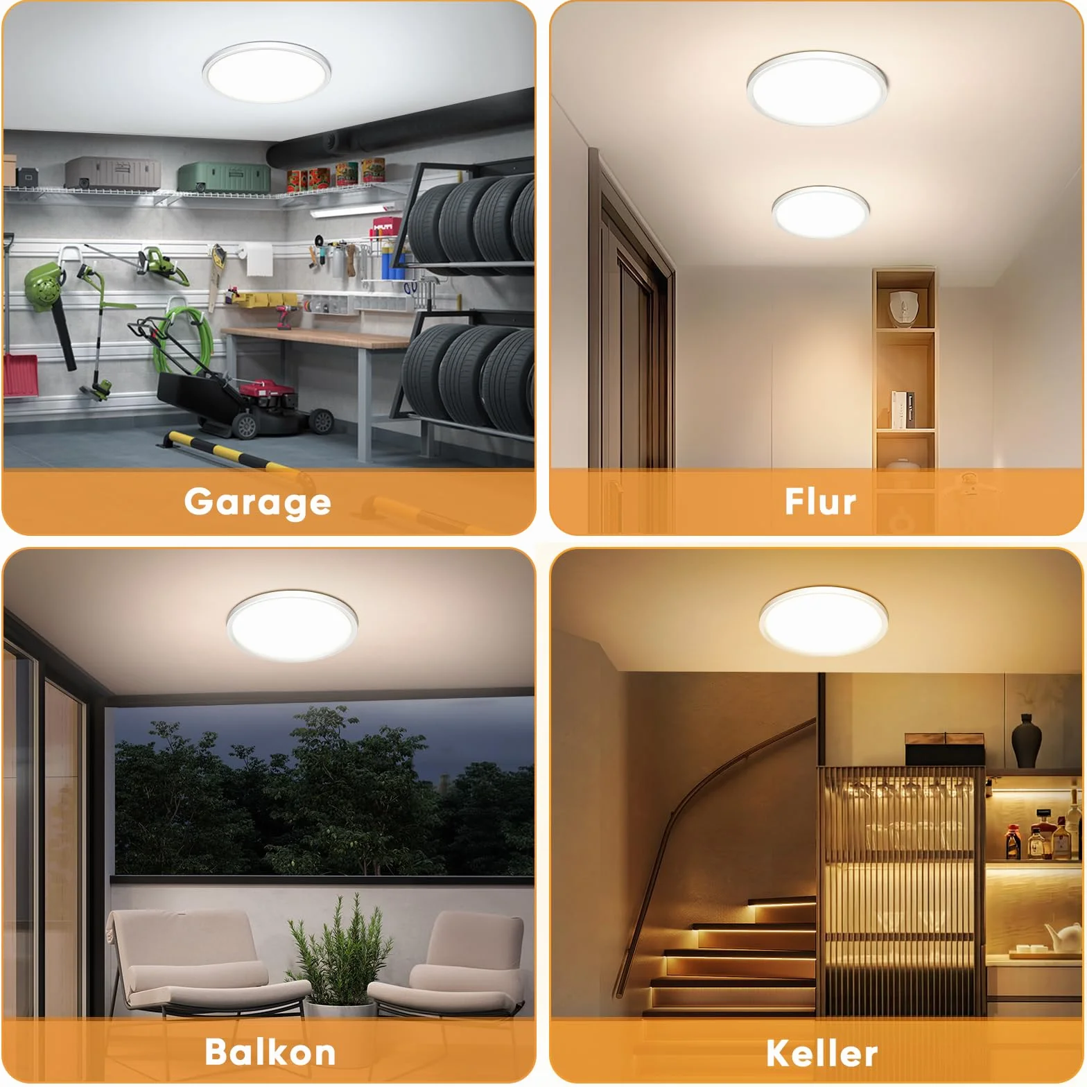 NIBSHOOM Plafón LED Techo con Sensor de Movimiento 18W IP44 3000K/4000K/6500K Impermeable Ø22cm