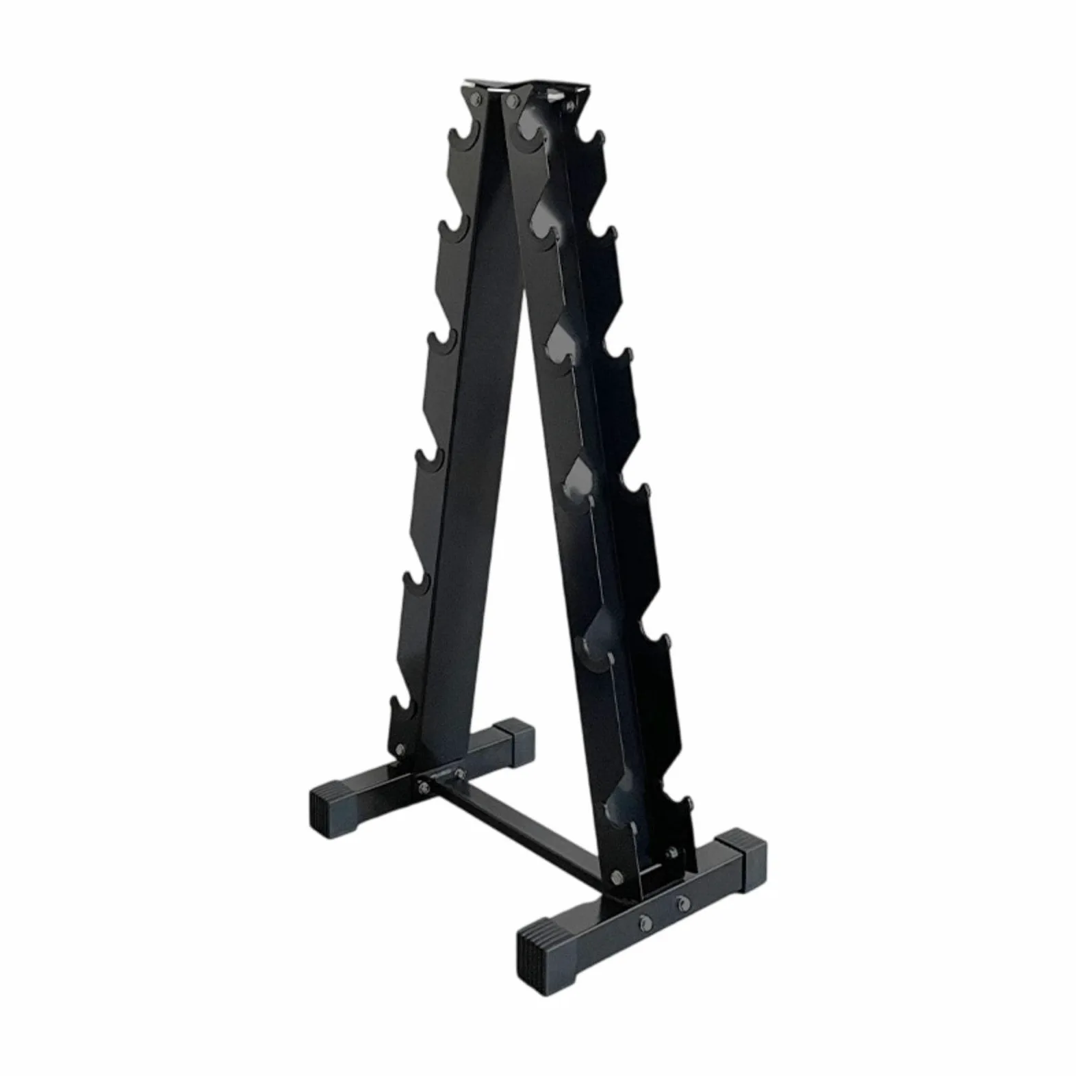 Gralara Soporte para Mancuernas Estantería Pesas Organizador Compacto Rack Hierro 6 Niveles Base Firme Pies Antideslizantes Zona Deporte Adecuado para Gimnasio Doméstico Área de Musculación Garaje