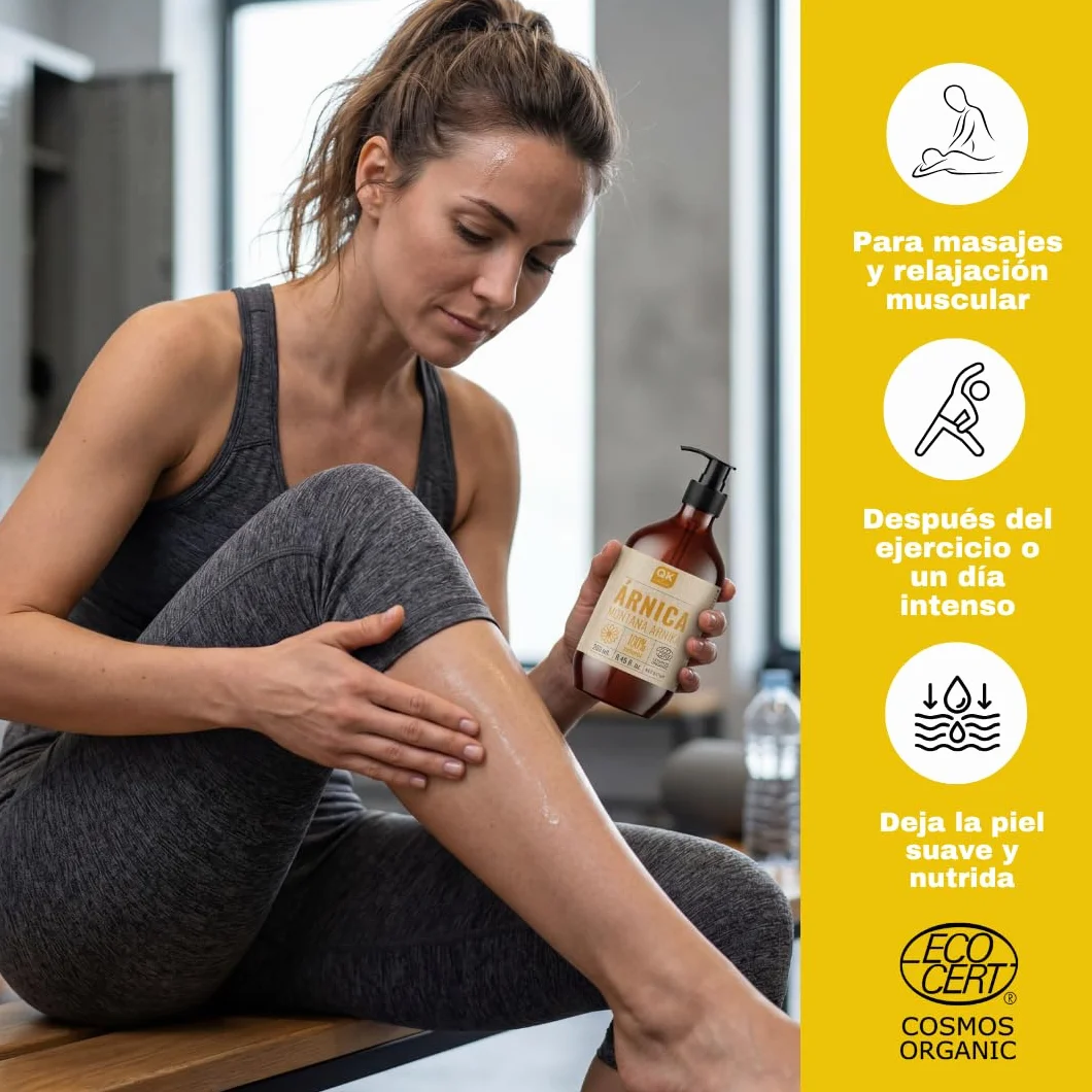 Aceite Macerado de Árnica Montana 100% Puro 250ml BIO Orgánico Vegetal para masaje corporal