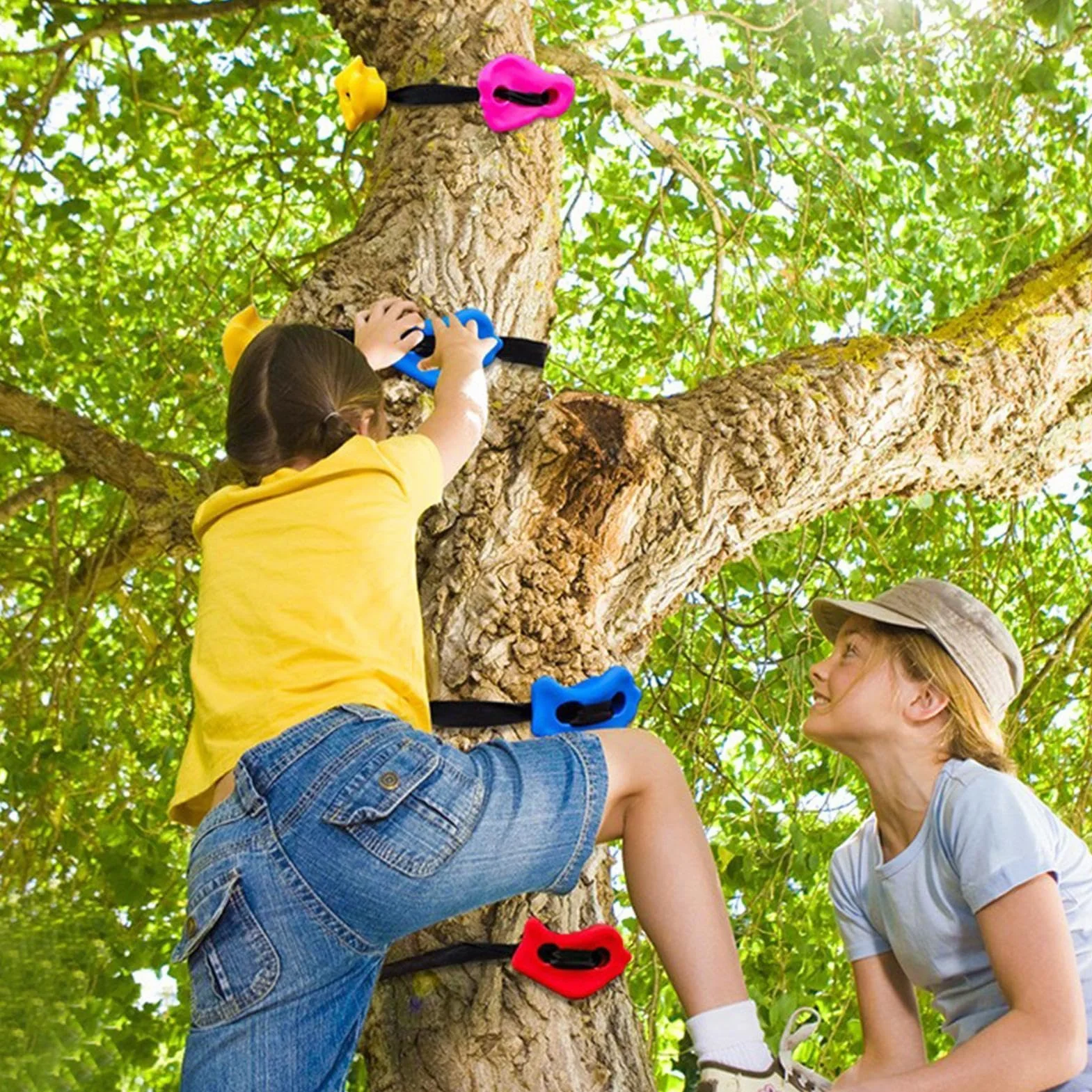 Genérico Equipos De Escalada En Árboles - Ajustables y Resistentes,Equipo de Entrenamiento para Circuito de Obstáculos,para al Aire Libre Patio Jardín Césped Muro Gimnasio Niños Niñas Familia