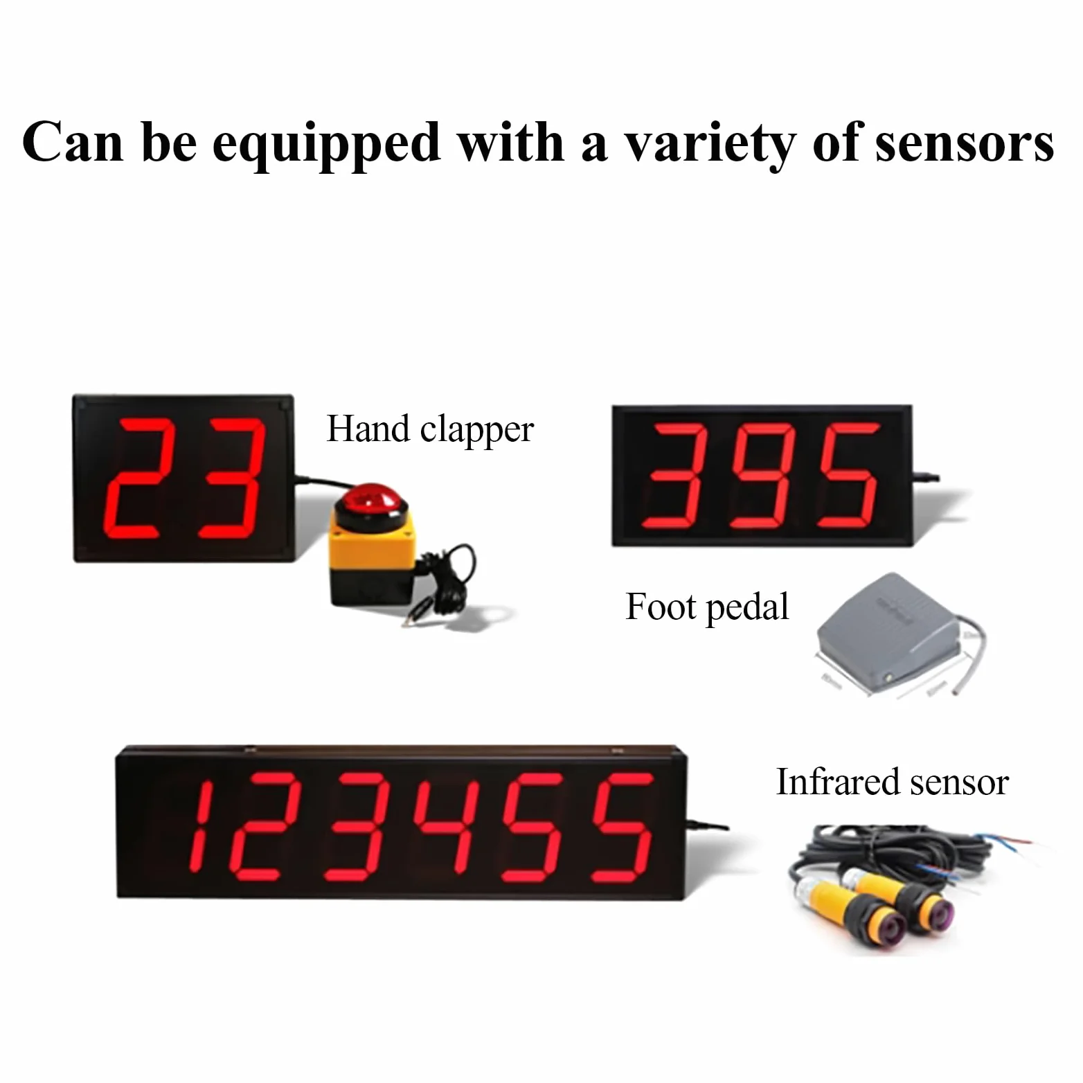 Contador Portátil con Pantalla De 4 Dígitos Y 6 Pulgadas, Contador LED Ascendente/descendente con Control Remoto Y Botones, Configuración De Número Arbitrario, Función De Memoria De Apagado
