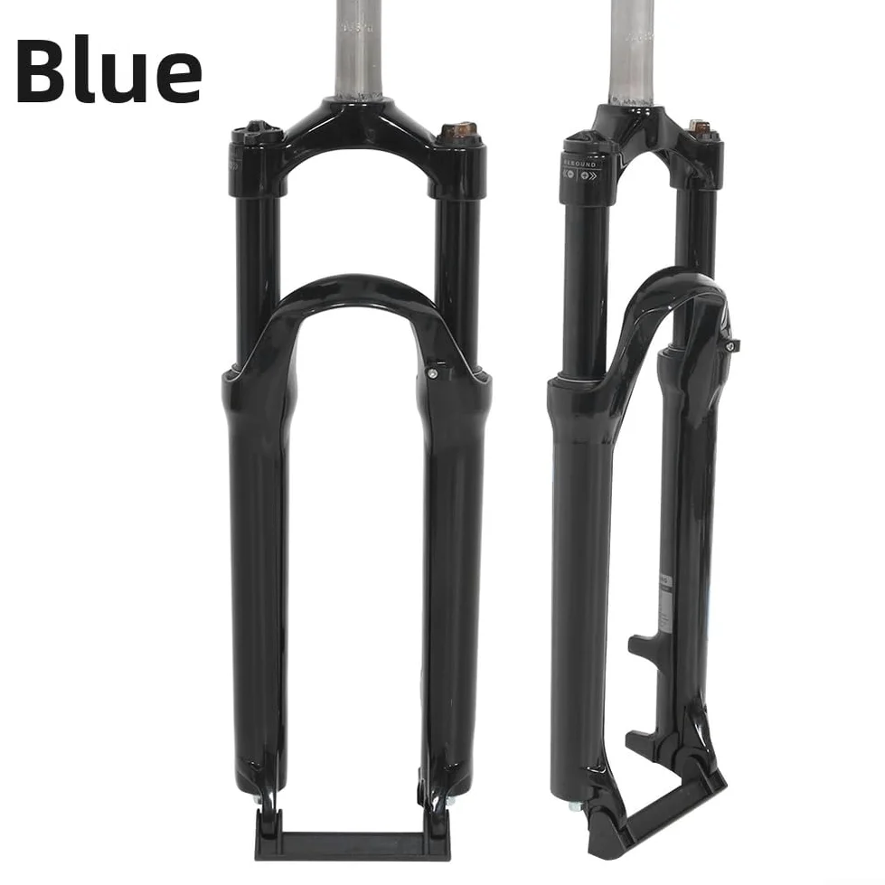 Horquilla delantera mecánica de aleación de aluminio para MTB con función de bloqueo, rebote ajustable y manejo sensible (66.0 cm gris)