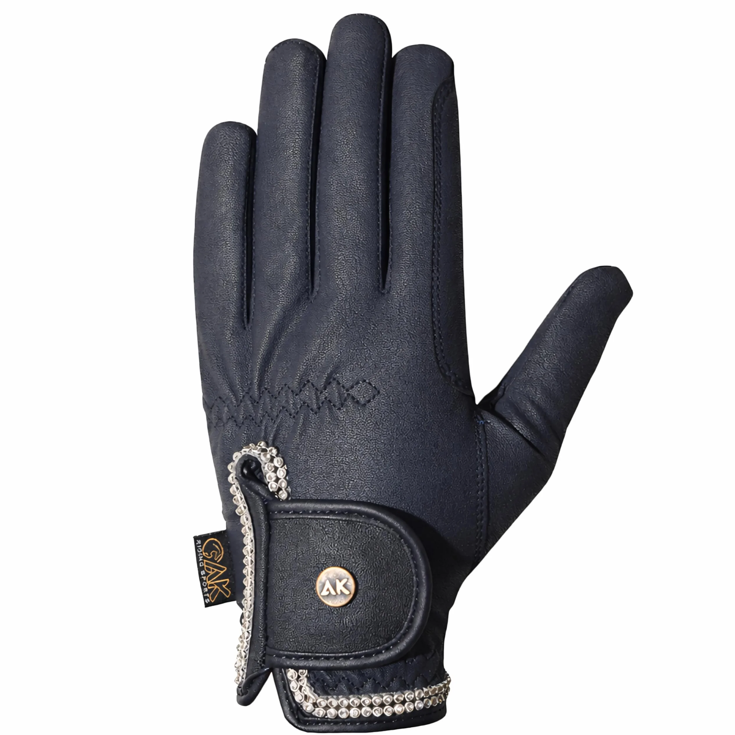 AK Horse Riding Gloves for Competition & Dressing with Crystal Diamante AKRS-6366