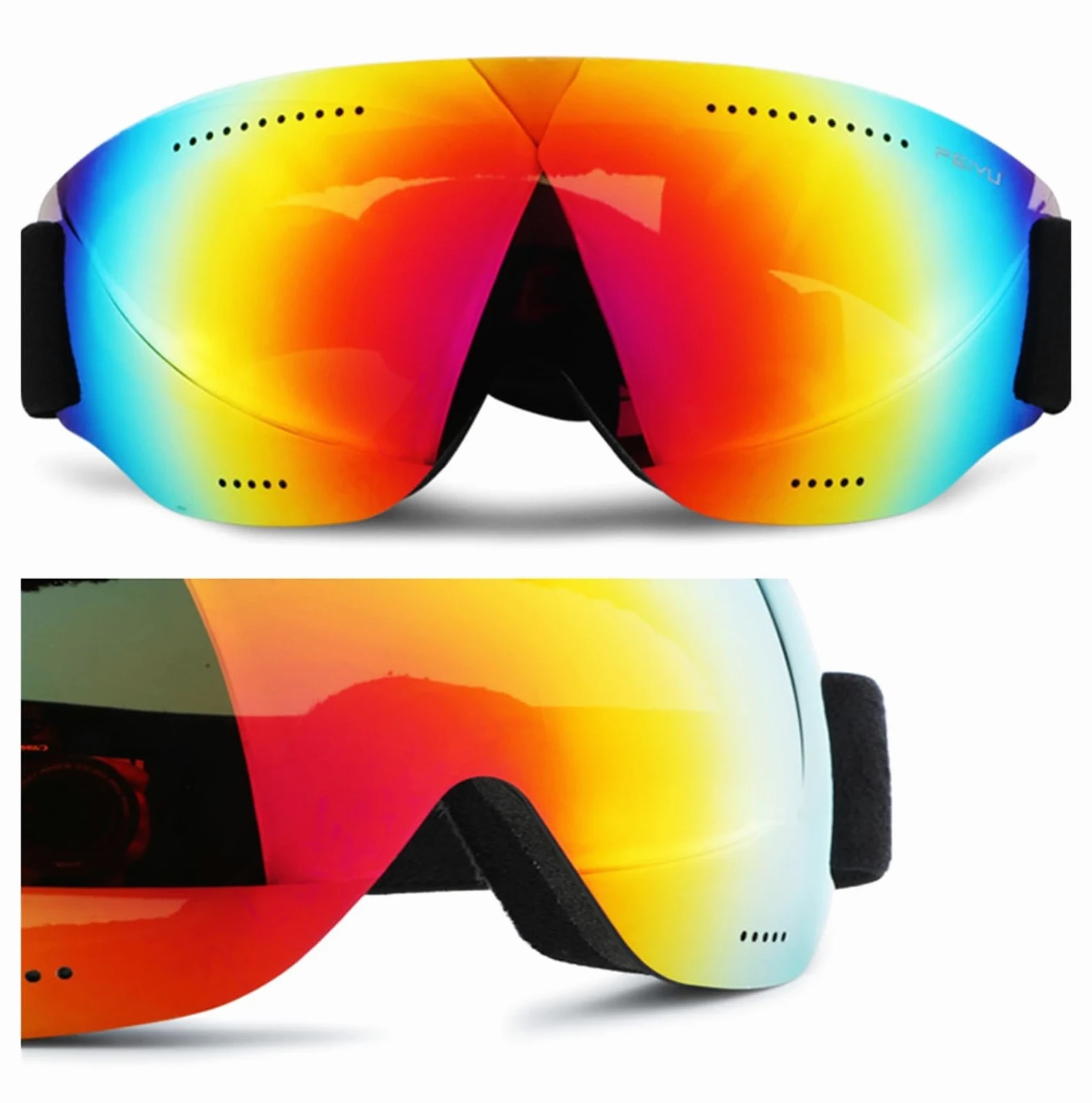 Gafas de esquí Gafas de esquí UV400 - Gafas de esquí antiniebla Gafas de snowboard a prueba de viento para invierno Gafas de esquí con lentes de espejo Gafas para exteriores (Color: Plata) (Azul