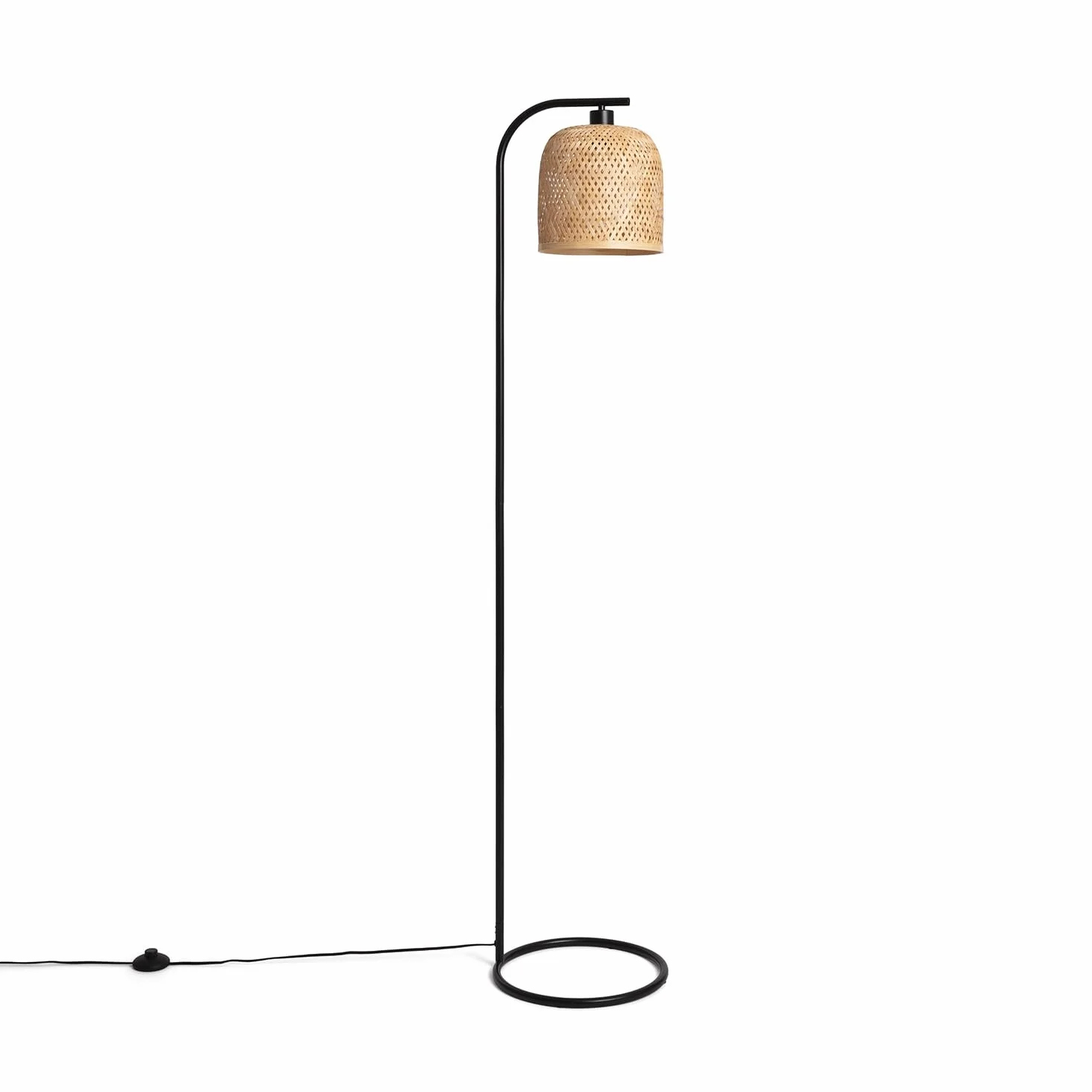 LEDKIA LIGHTING Lámpara de Pié Metal Bambú Adola Natural E27
