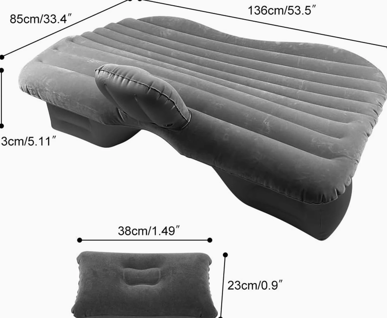 Colchoneta Hinchable Coche Cama Inflable Coche, Colchón Aire Inflable, Cojines Inflables Para El Hogar, Coches Universales, SUV, Viajes Al Aire Libre, Camping, Almohadilla Dormir, Cama Aire Coche(Blac