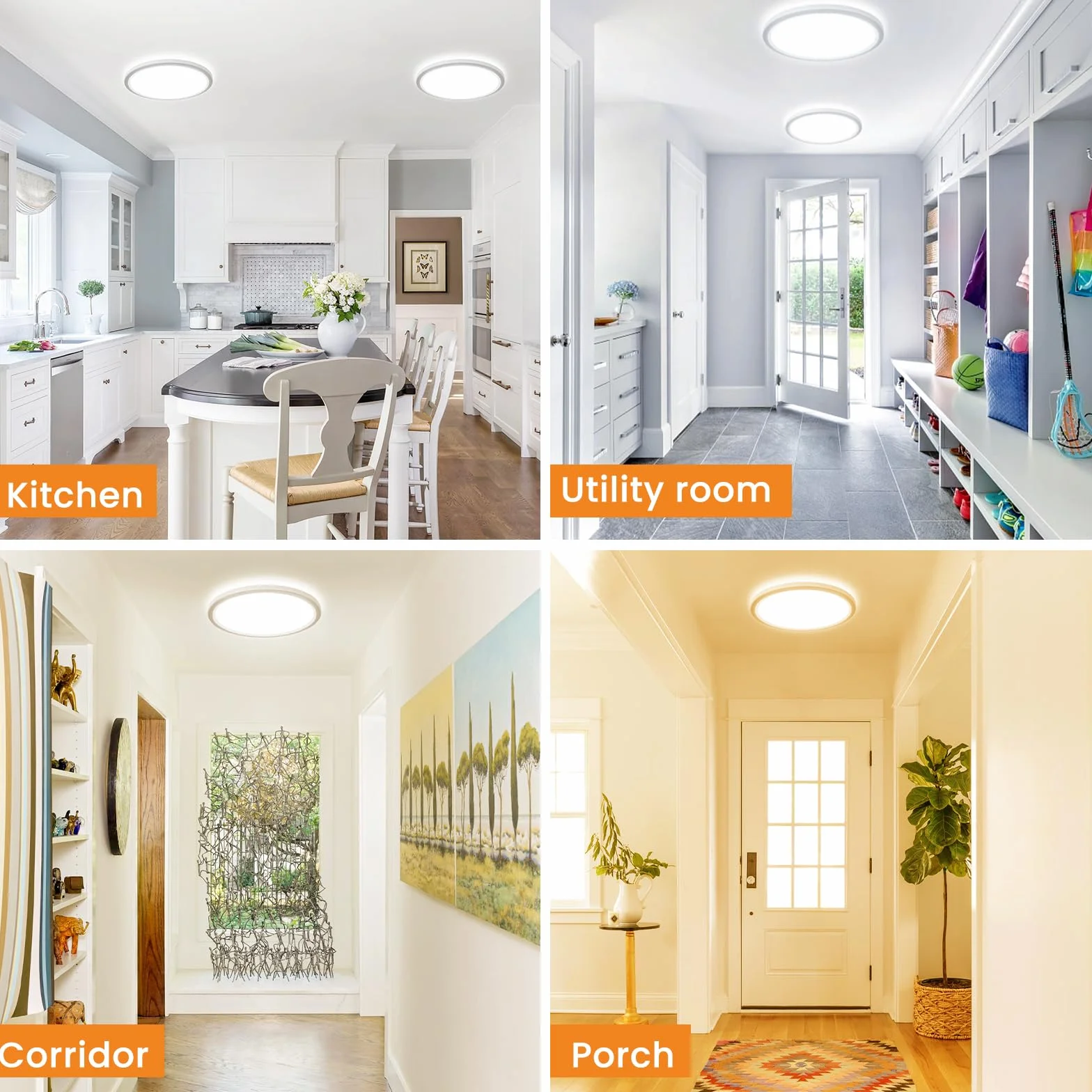 Slochi 18W 1800LM LED Ceiling Light IP44 3000K/4000K/6500K Ø23 cm Plafon for Bathroom Kitchen