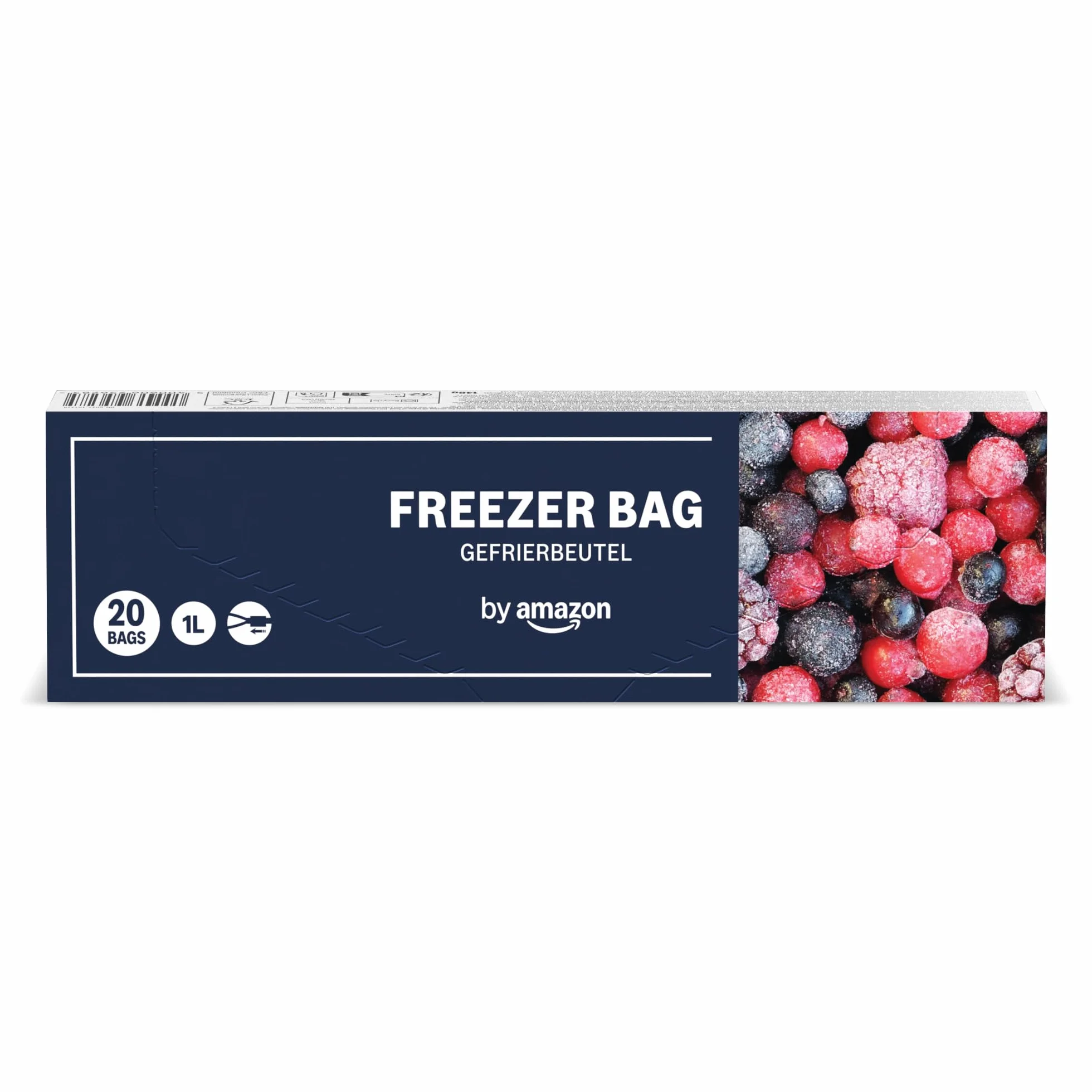 Bolsas de congelación con cierre deslizante Cremallera Amazon, 1 litro, 20 unidades