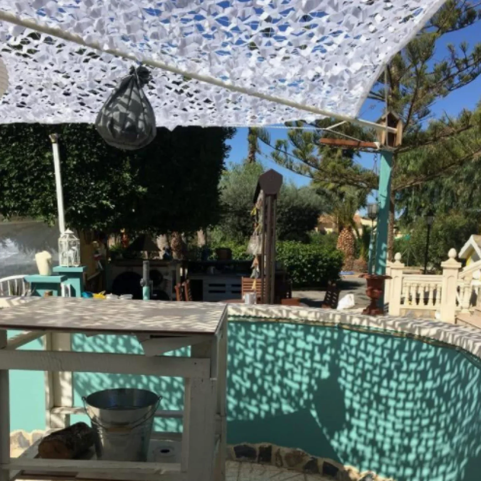 Red de camuflaje blanca,red de camuflaje for niños,red de camuflaje reforzada,protección UV,para piscina al aire libre,jardín,patio,observación de aves,caza,pesca,red protectora,Blanco(7x7m(23x23ft))