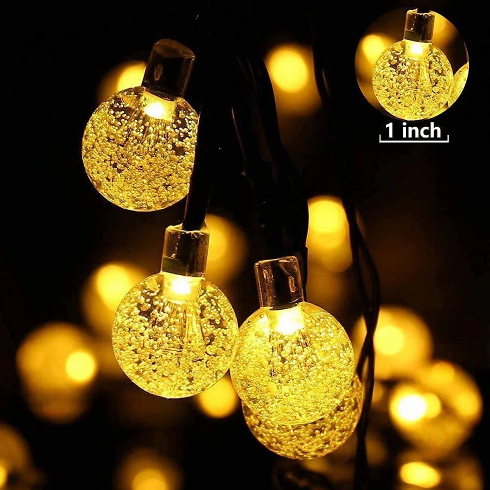 Moxled Guirnaldas Luces Exterior Solares 11M 60 LED Impermeable 8 Modos Cadena de Luces Solar para Jardín Patio Blanco Cálido
