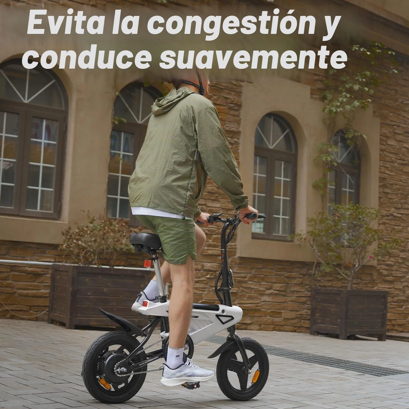 Bicicleta eléctrica Plegable de 14", E Bike 250W con Asistencia de Pedal, batería de 10,4Ah/36V, para Adolescentes y Adultos Bicicleta eléctrica de Ciudad, 3 Modos