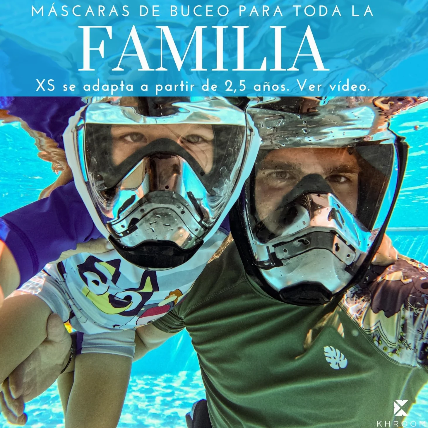 Khroom Máscara de esnórquel para Adultos y niños - Seaview Y | Sin Problemas de CO2 | Máscara Completa para Snorkeling| Equipo de Snorkel con máscara Integral Completa para Adultos S/M Blanco+Case