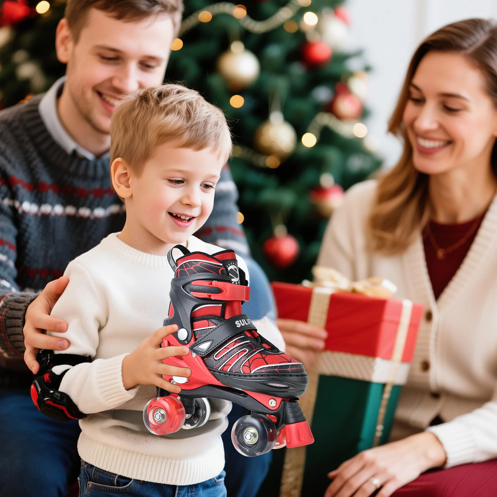 Patines de ruedas ajustables para niños SULIFEEL con luces 4 tamaños