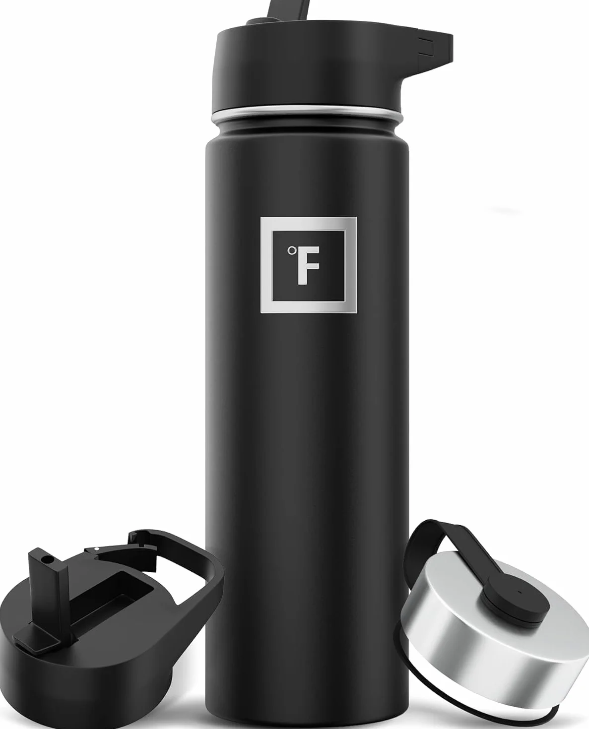 IRON °FLASK Botella Agua Acero Inoxidable con Pajita - 650/950/1200/1800 ml - Aislada Doble Pared Cantimplora sin BPA - Botella Termica Agua Fría - Garrafa Termo Gym Gimnasio Senderismo Niños