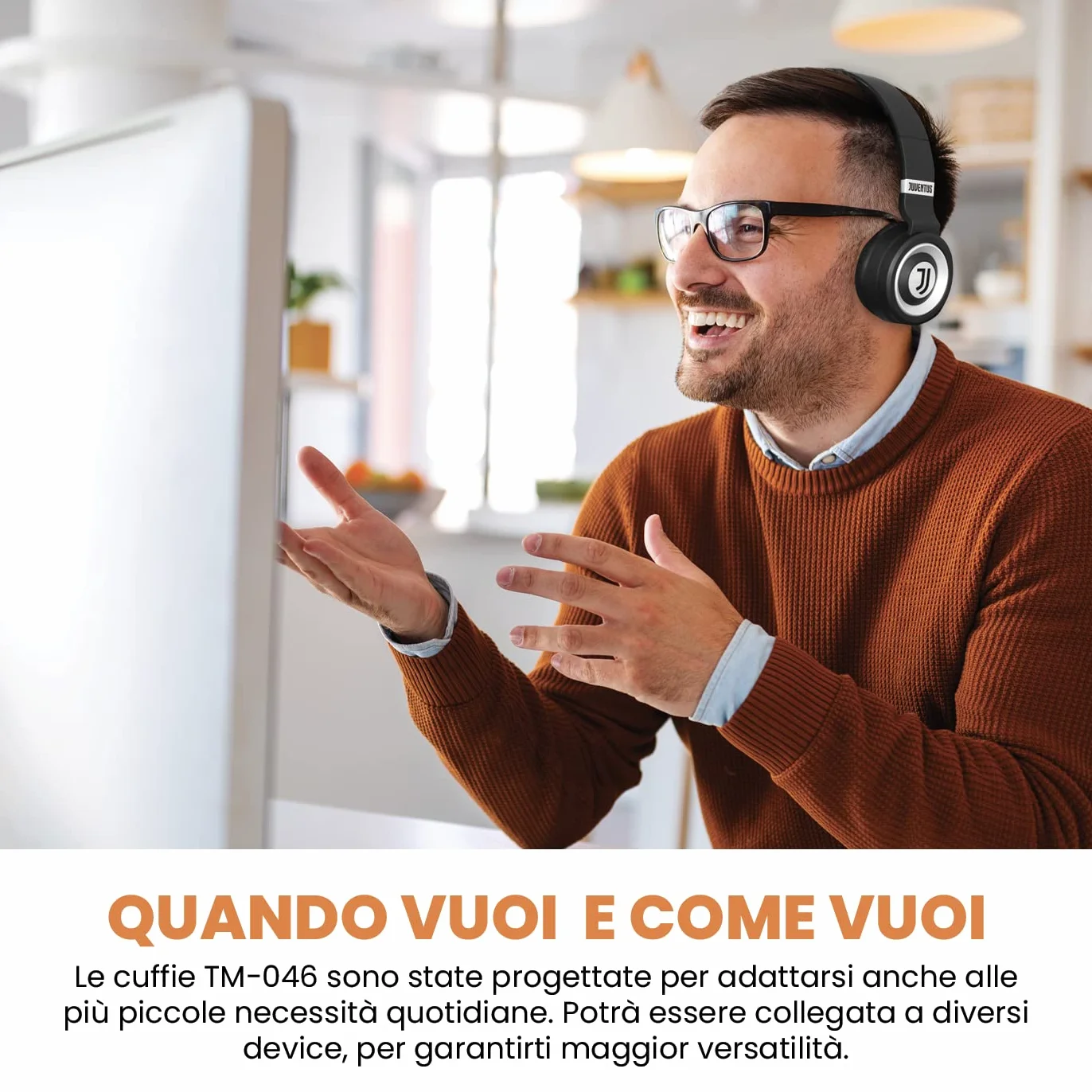 TECHMADE Juventus Auriculares Inalámbricos Bluetooth Plegables con Micrófono, HiFi Estéreo, Micro SD, Radio FM