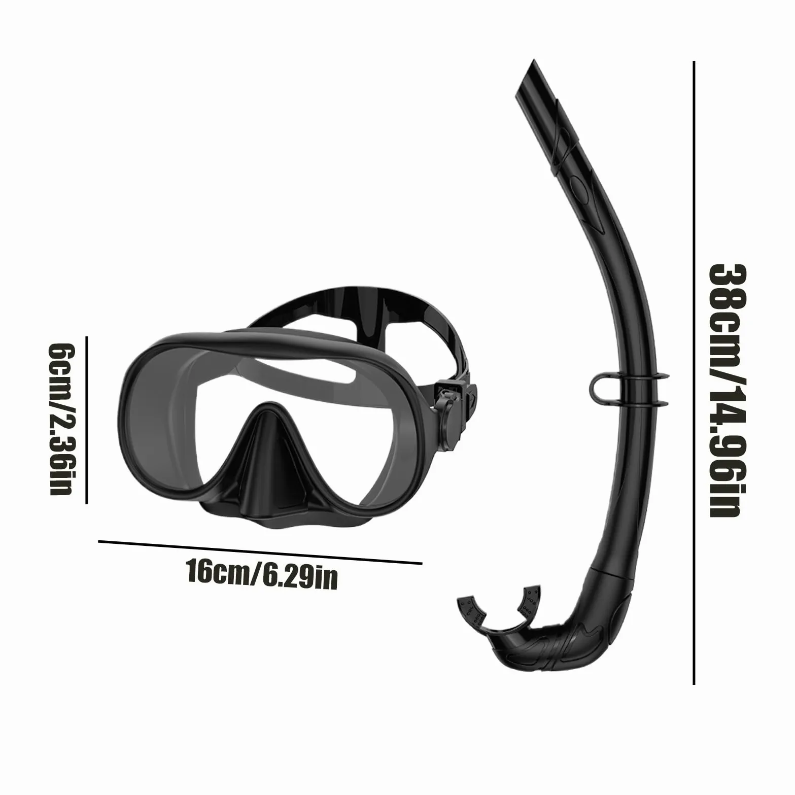 Equipo de snorkel para adultos, gafas de natación panorámicas, con caja, correa ajustable, máscara de buceo plegable, para mujer, hombre, entrenamiento de natación, vacaciones en la playa