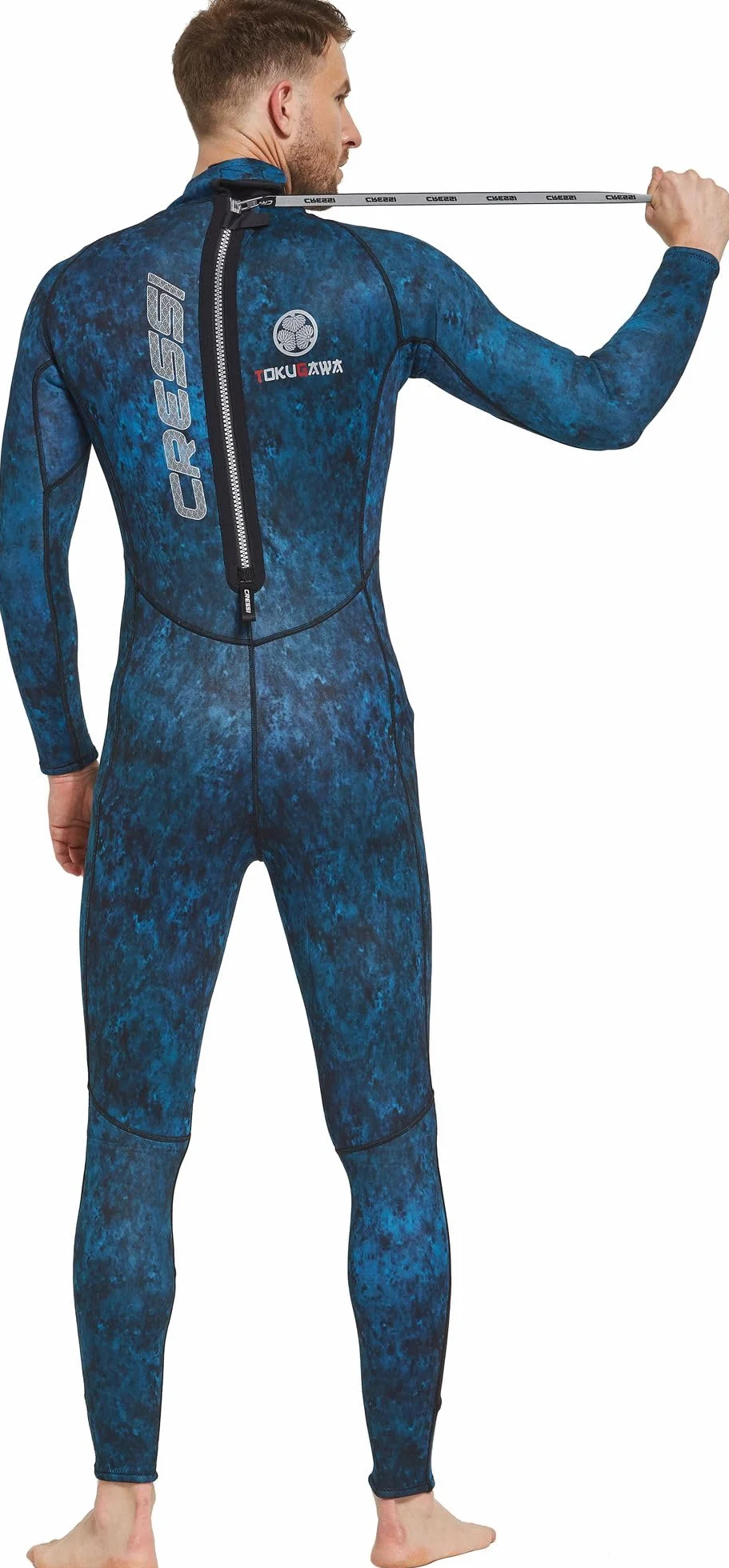 Cressi Tokugawa Man Monopiece 3mm - Traje de Neopreno de una pieza , Azul Camuflaje, para los Hombres