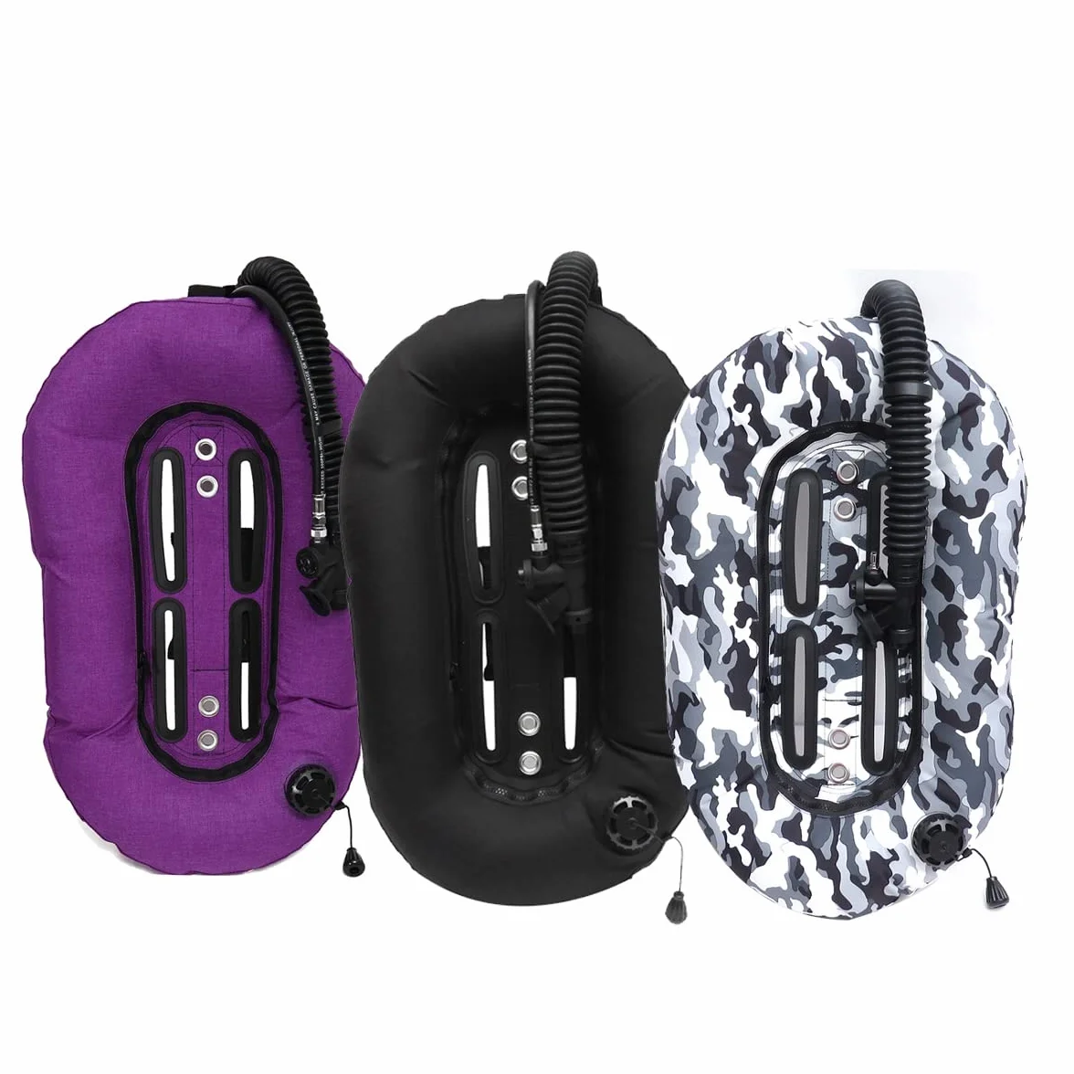 30lbs Buceo Diving Snorkeling Donut Wing Single Tank Professional Diver Gear Scuba, Negro
