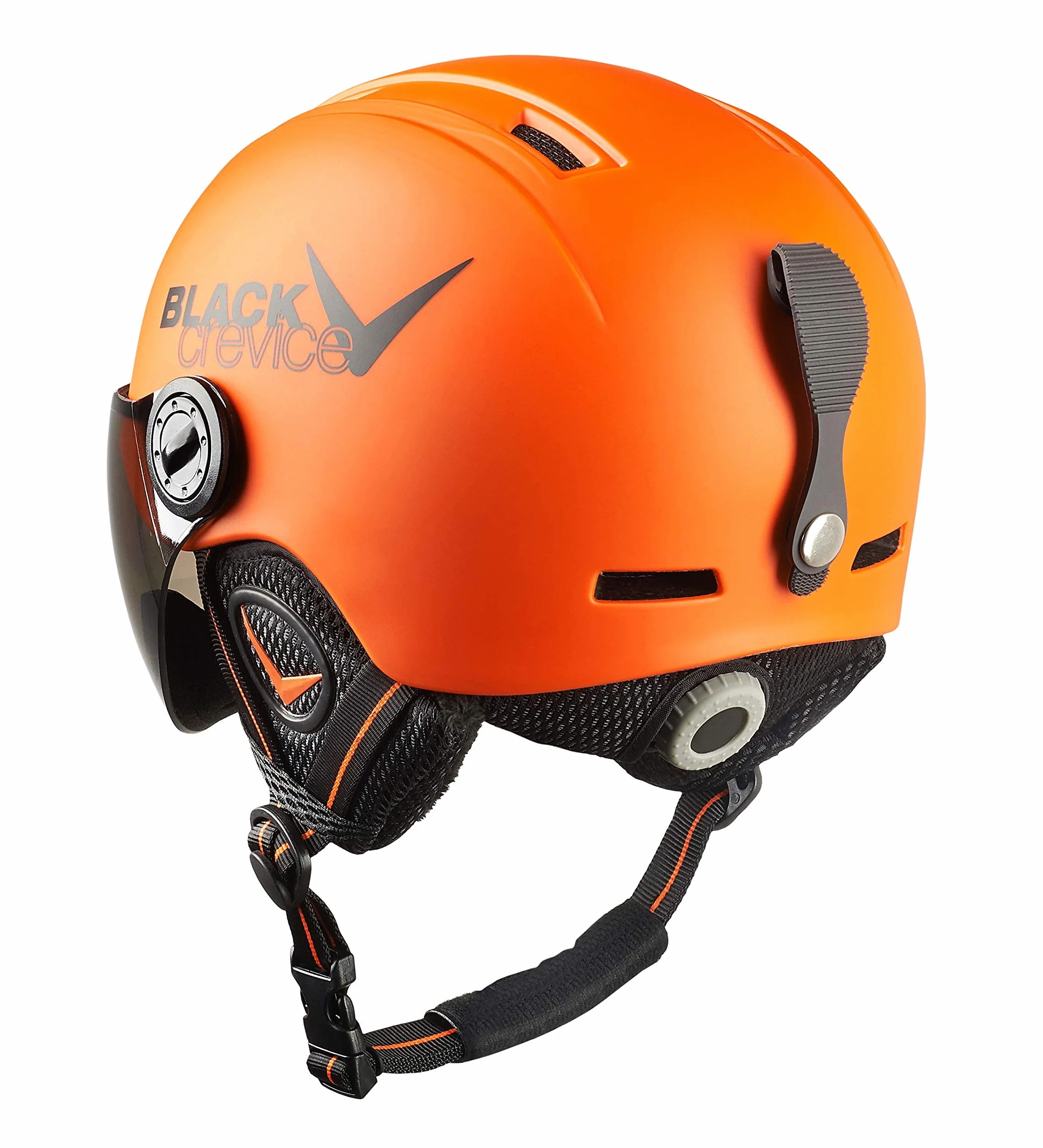 BLACK CREVICE Casco de esquí para niños Leogang Visera Estilo Piloto Transpirable Tamaño Ajustable