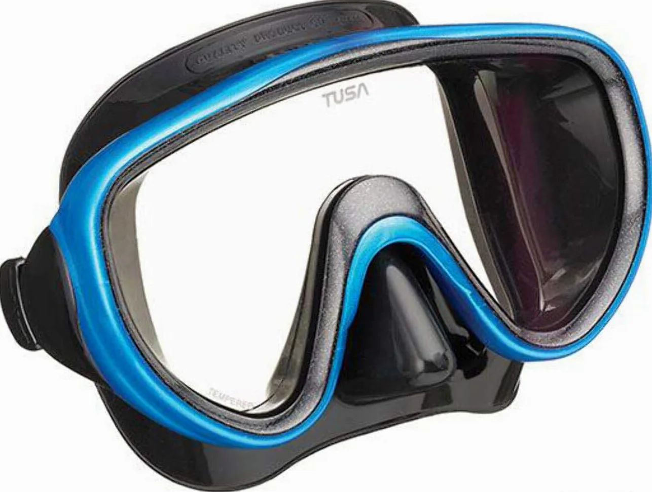 Tusa Sport Serene Dive Mask and Snorkel Set Adult Black Series (UC1625) Black/Fishtail Blue