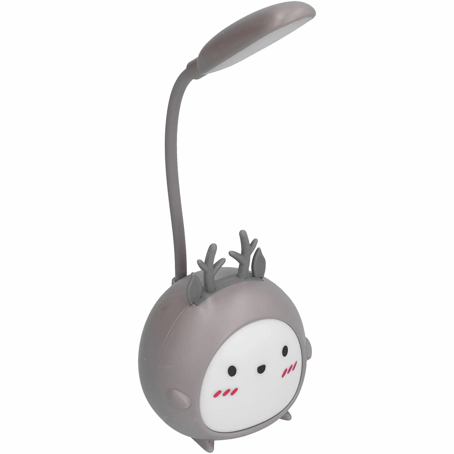 Lámpara de Escritorio LED de Animales de Dibujos Animados con Portalápices, Recargable USB, Diseño de Alce