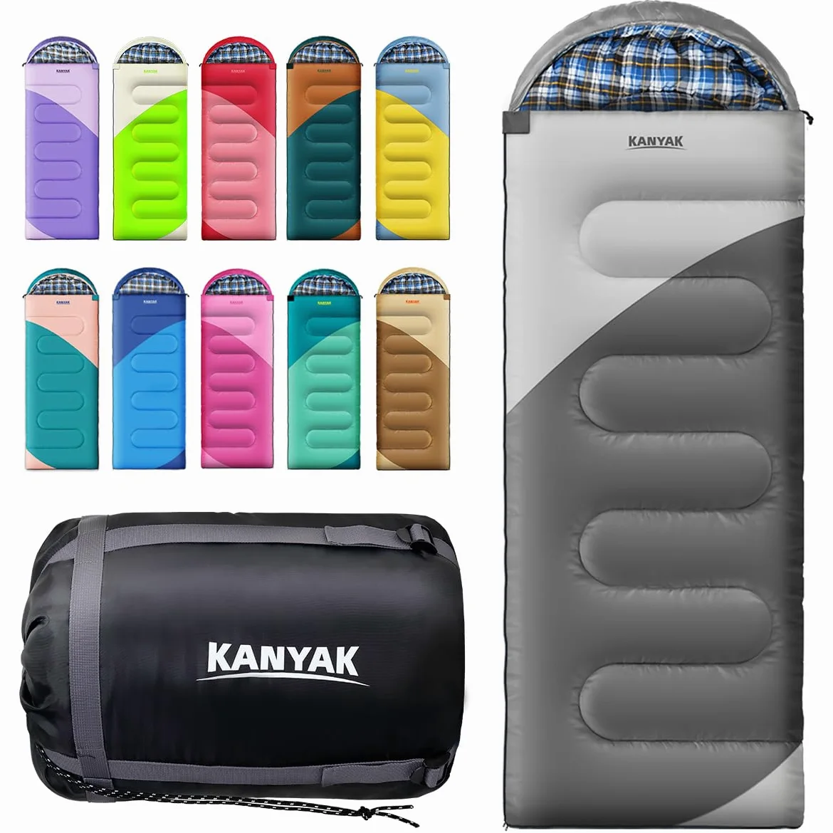 Saco de Dormir de Camping, 32 Sacos de Dormir para Adultos, niños, Adolescentes, Clima frío, cálido Saco de Dormir de Invierno, para 3-4 Estaciones, Equipo de Camping, Viajes y al Aire Libre