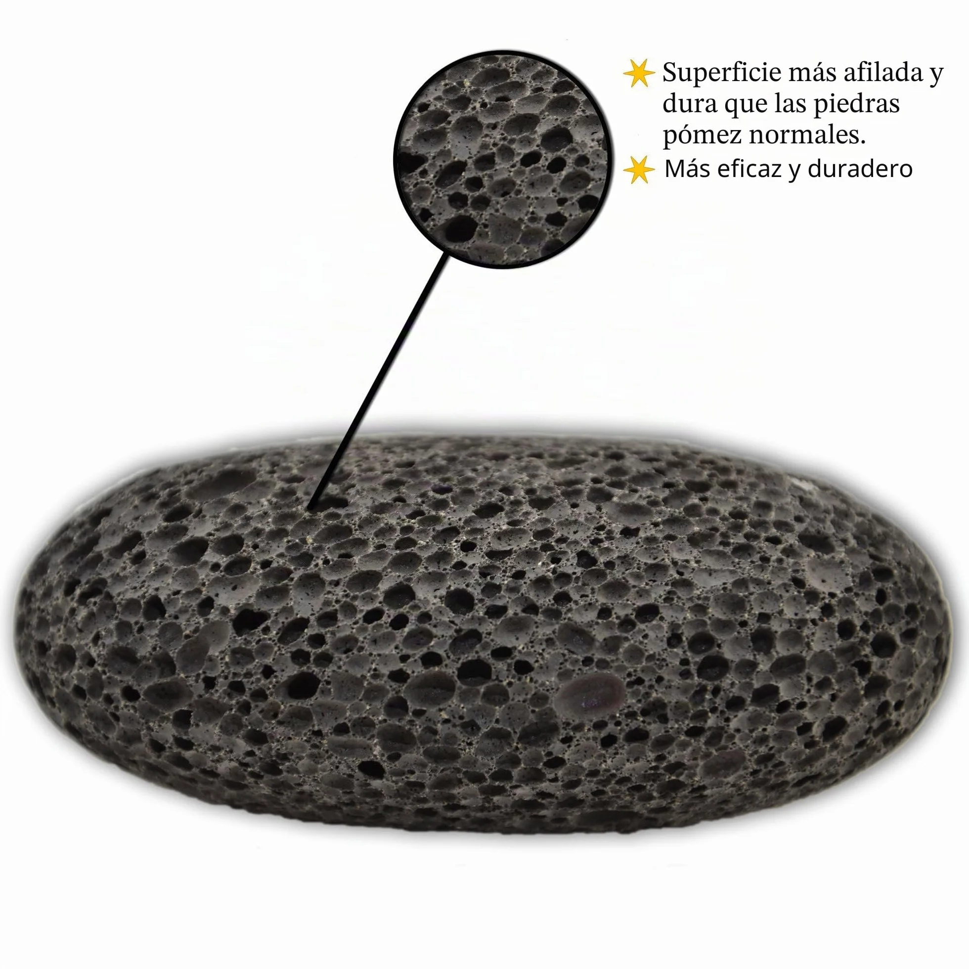 K-Pro Piedra de Lava Natural para Cuidado de Pies, Quitar Callos (Negro)