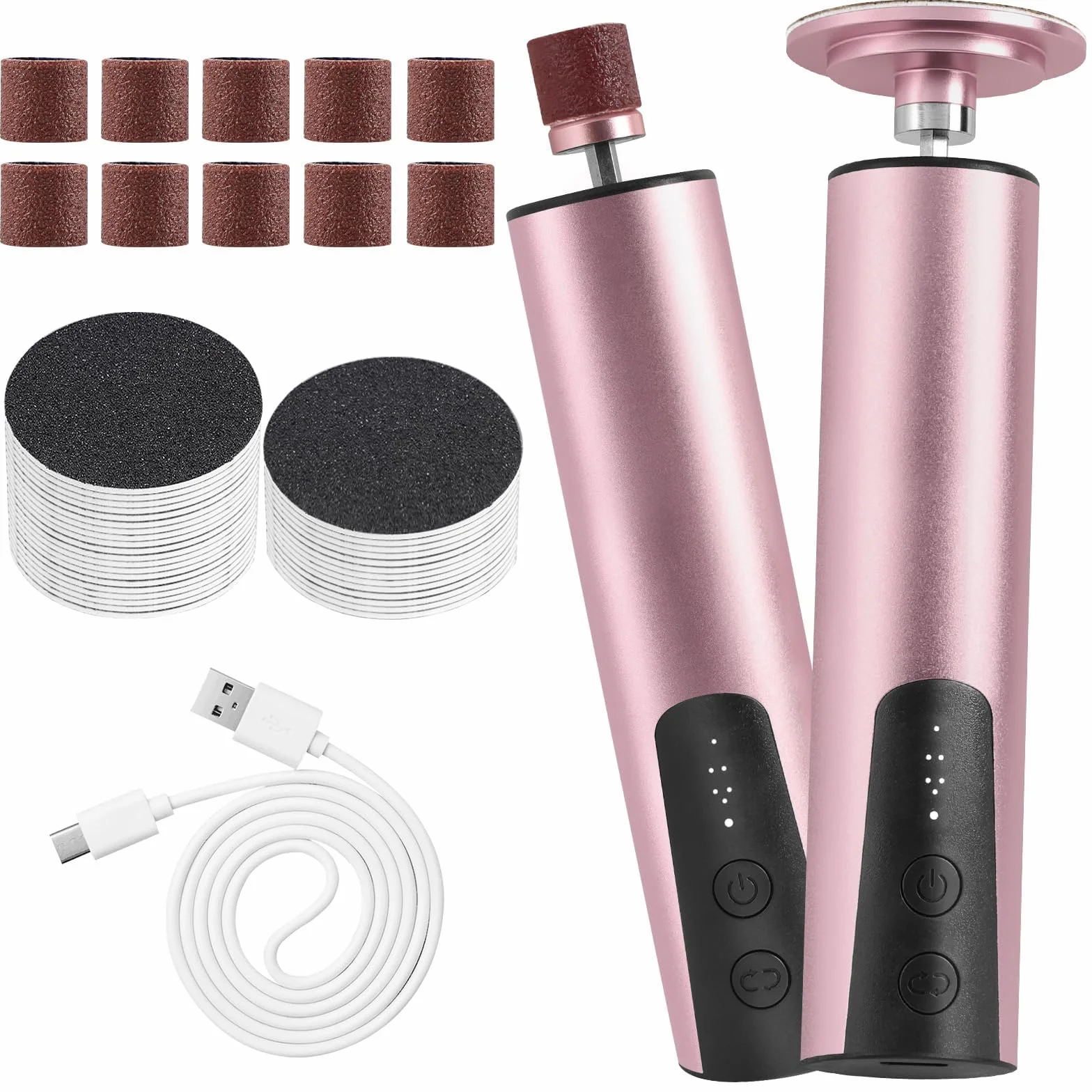 ACWOO Lima Electrica Pedicura Eliminar Callos Recargable Profesional Cuidado Pies Pulidor Callos Talones Secos Agrietados Oro Rosa