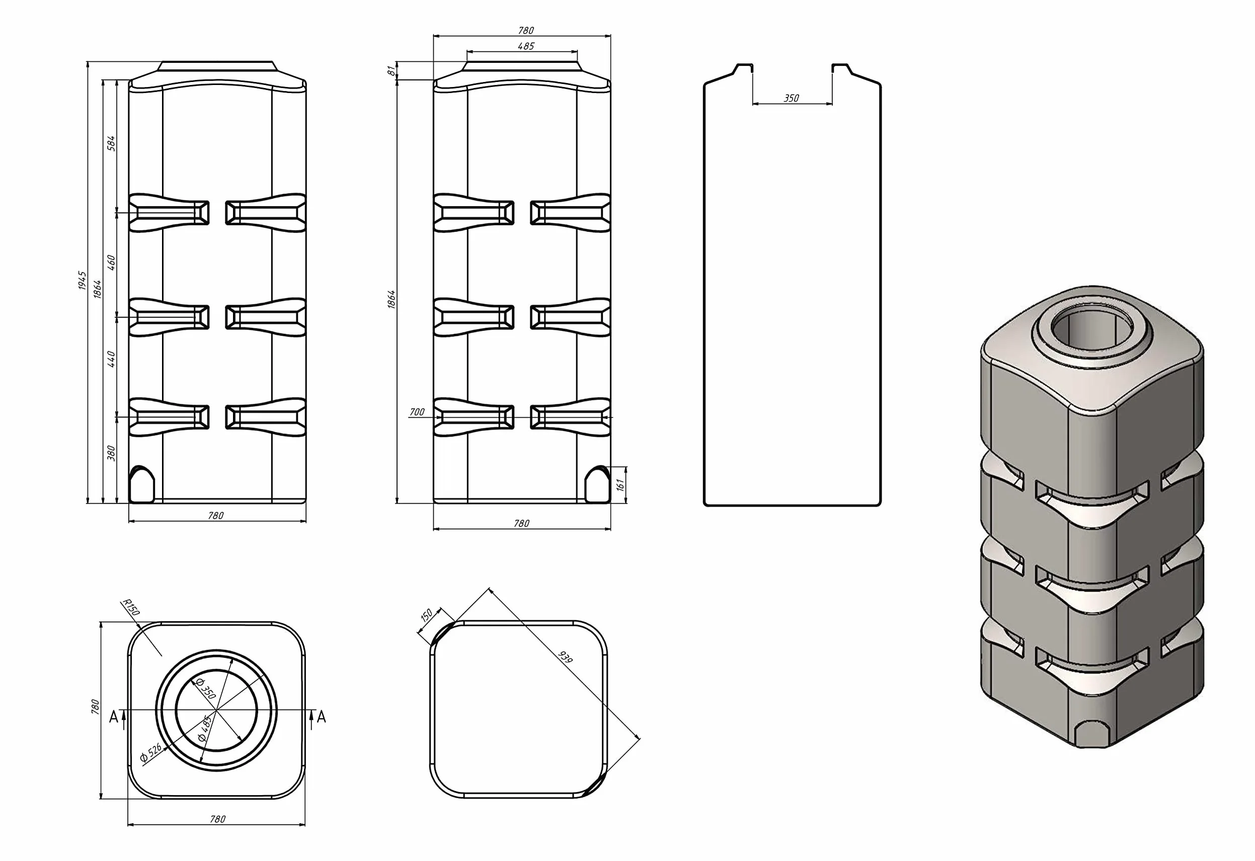 Varile Depósito de agua potable vertical de 1000 l, rectangular, verde, sin bisfenol A, rosca de latón integrada de 3/4", apto para alimentos