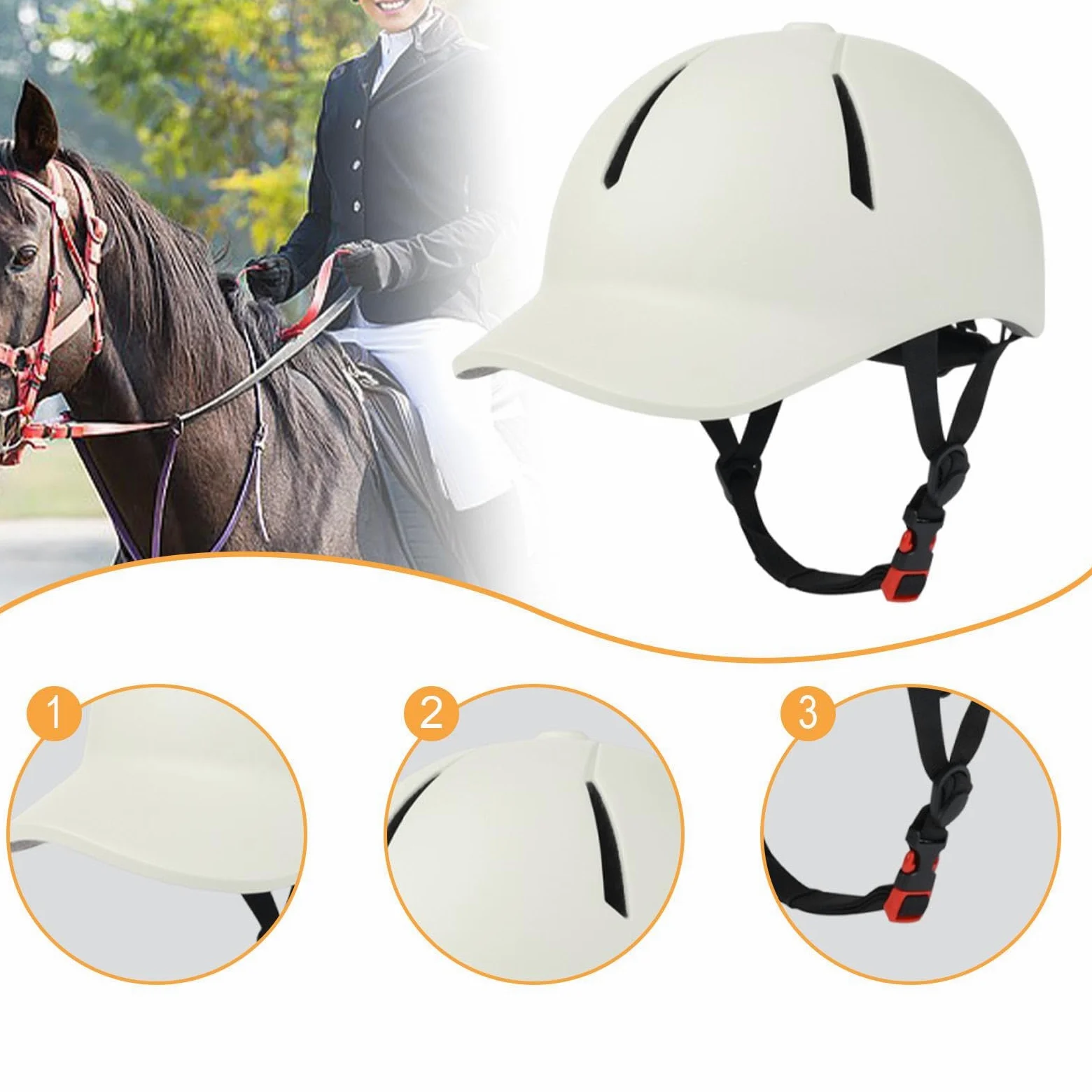 Casco Ecuestre de para Equitación con Protección Resistente y Ventilación Ajustable Fabricado en PC Adecuado para Ciclismo Senderismo y