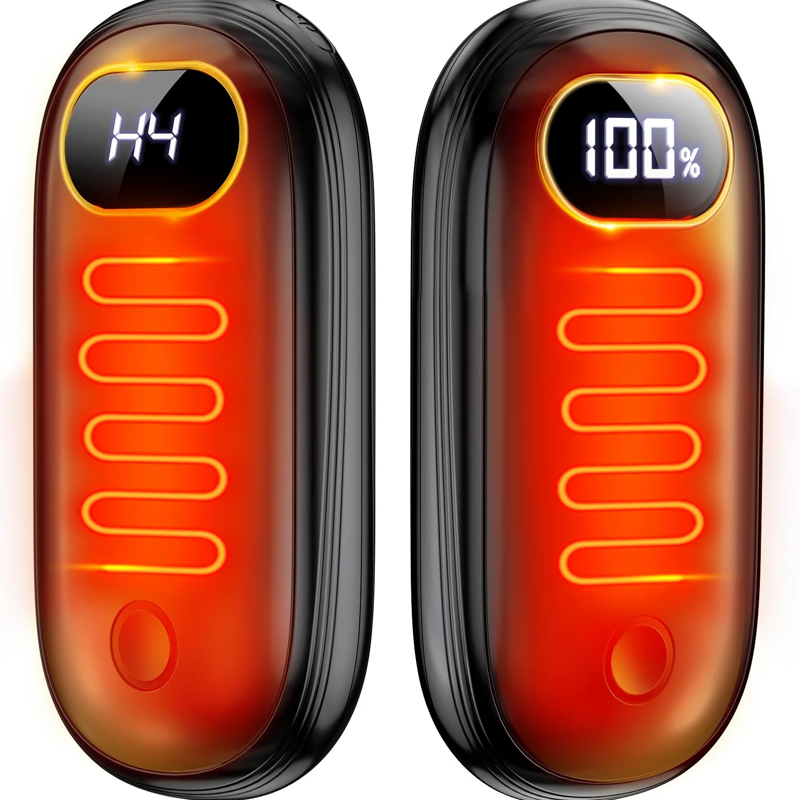 Calentadores de manos recargables, paquete de 2 calentadores de manos eléctricos con calefacción de doble cara para 15 horas de calor, pantalla LED y linterna, artículos esenciales de caza, regalos de