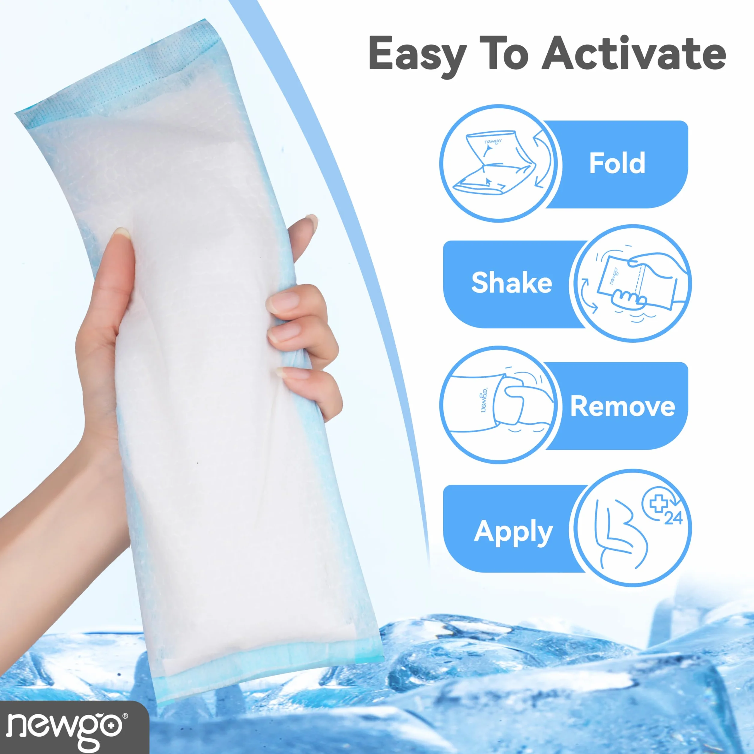 NEWGO Postpartum Cooling Bands Instant Activation Absorbent Disposable Pads