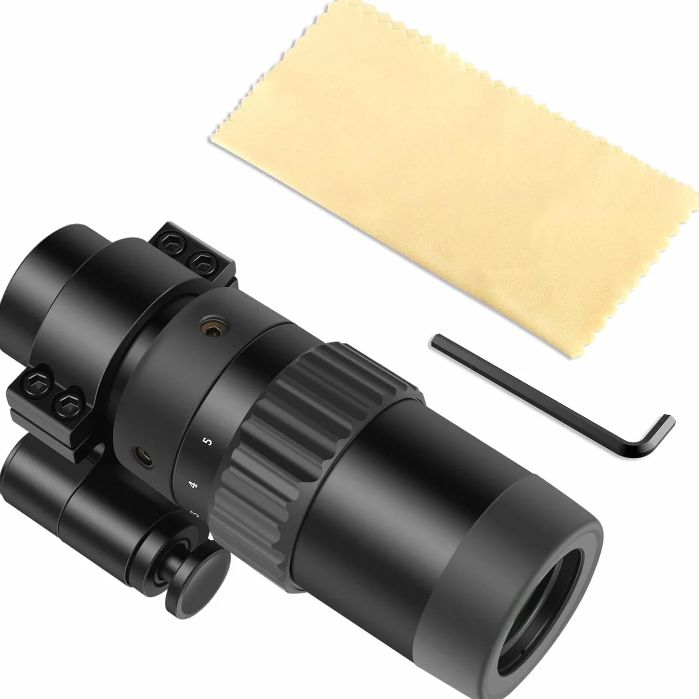Feyachi M36 Mira de Punto Rojo 1.5X - 5X Lupa óptica de Punto Rojo con Montura Lateral abatible Sólo para Actividades Deportivas