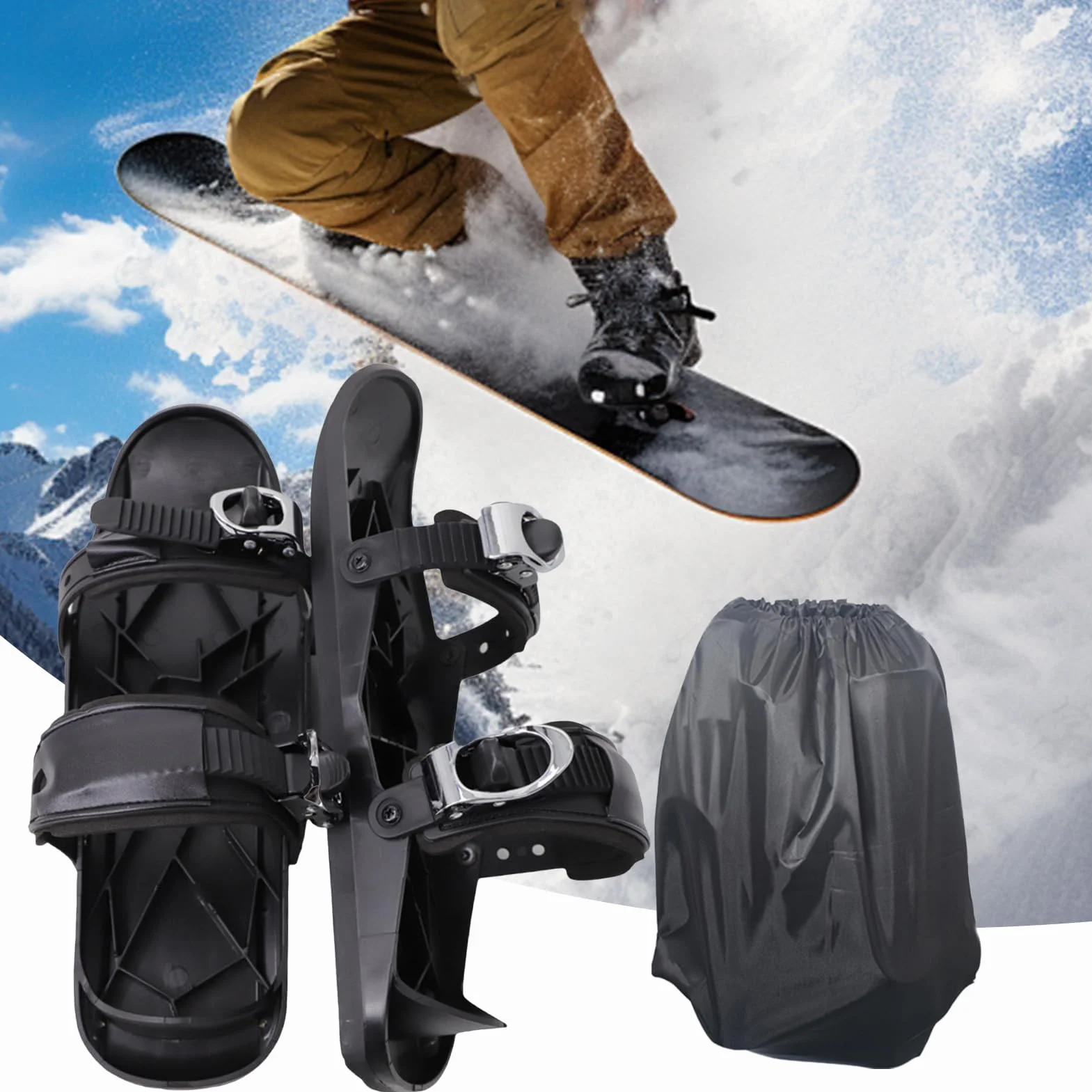 Patines de esquí para adultos, zapatos de esquí cortos de invierno para exteriores, raquetas de nieve antideslizantes para principiantes, viajes, adultos, profesionales, hombres, atletas, actividades