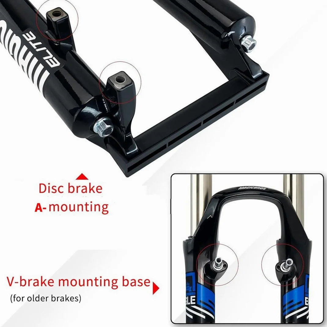 Horquilla De Suspensión para Bicicleta De Montaña 26 Pulgadas Horquilla MTB Recorrido 100mm Freno Disco Freno V Horquilla con Muelle 1-1/8" Tubo Recto 28,6mm QR 9mm Bloqueo Manual