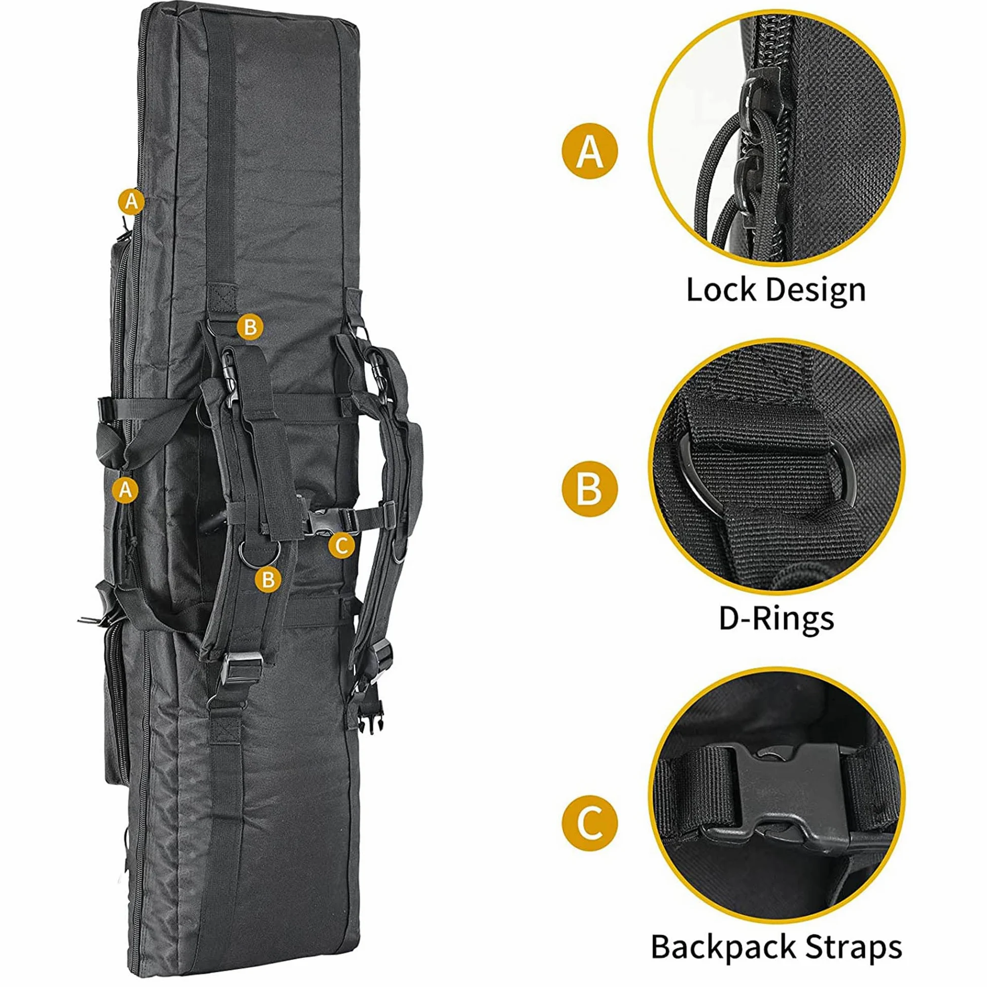 Funda para Fusil Airsoft Funda Escopeta Porta Caza, Mochila de Almacenamiento para Pistola y Revista, Estuche de Transporte para Pistola, Bolsas de Tiro para Rifles