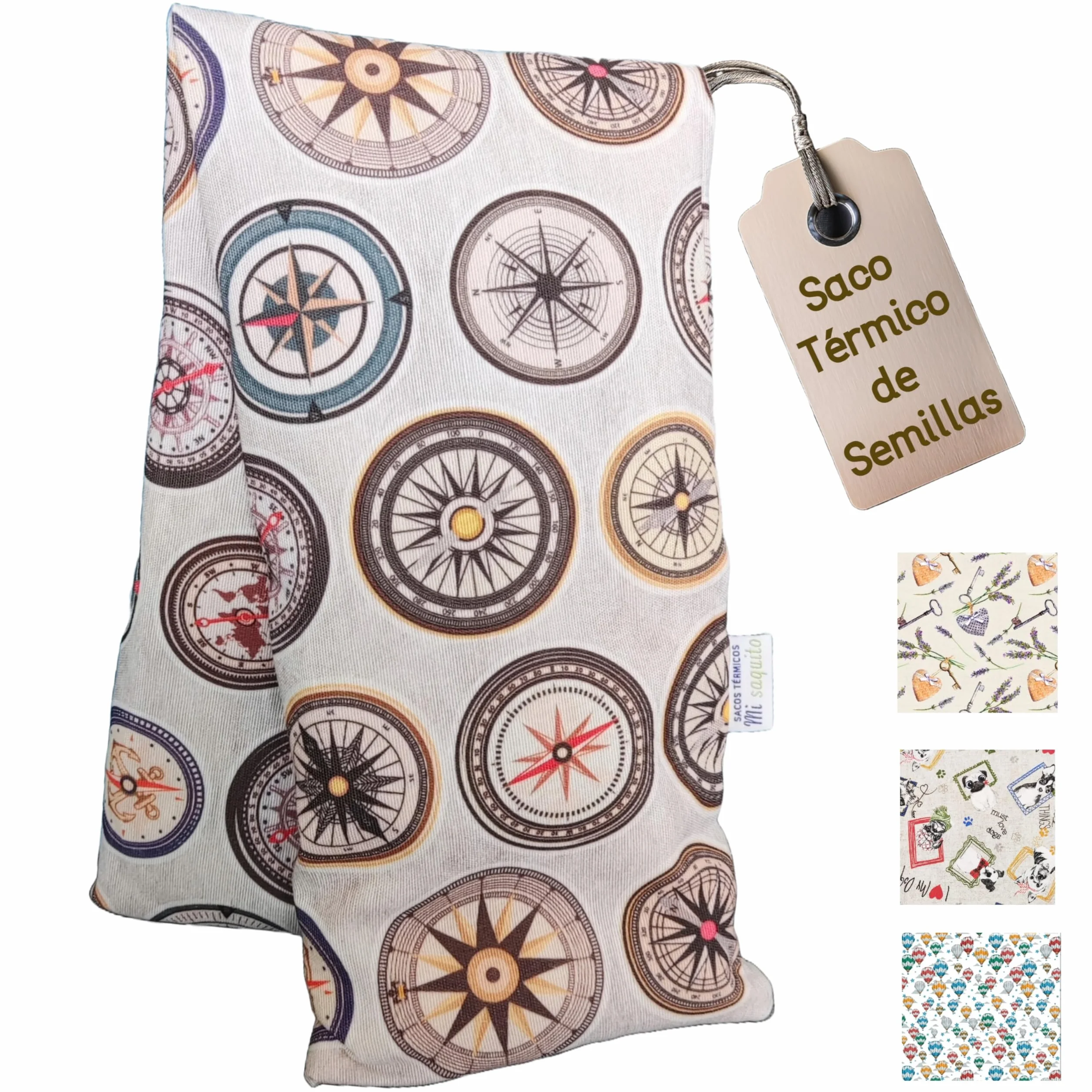 Saco Semillas Microondas 57x14 cm Funda Lavable - Bolsa Térmica Calor y Frío para Cuello Espalda