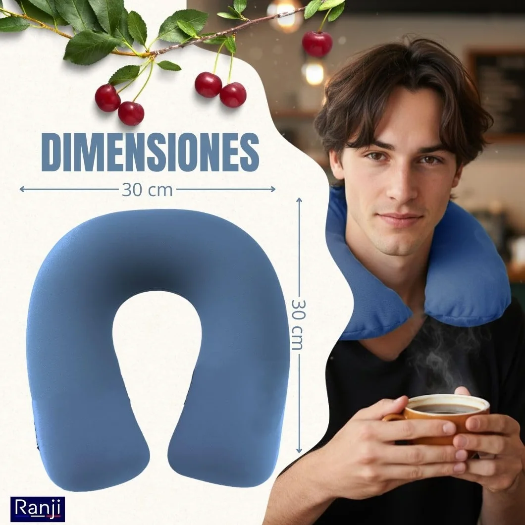Saco Térmico de Semillas para Microondas Cojín Cervical Natural Bolsa Calor Lavable Almohada Cuello Hombros Reutilizable Azul