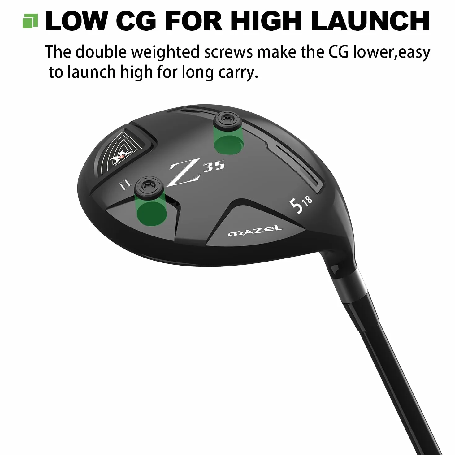 MAZEL Golf Wood Club 3 Madera o 5 Madera Mano Derecha, Titanium Fairway Woods Grafito Eje 44 pulgadas